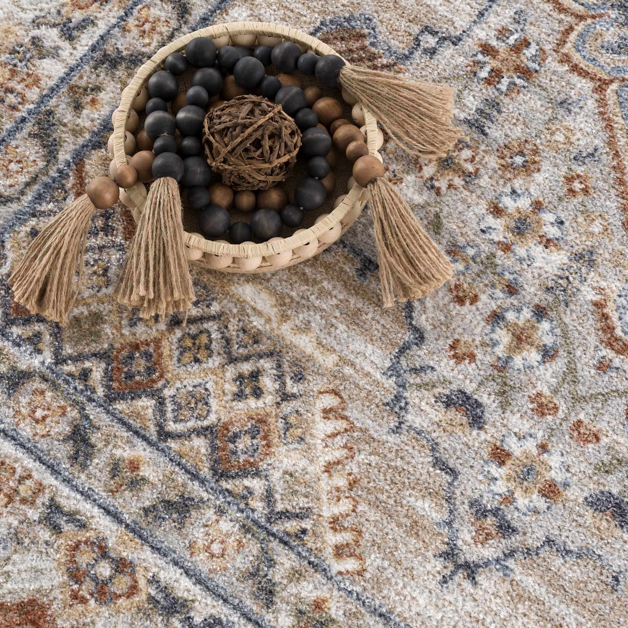 Charcoal, Camel, Silver and Brown Traditional Heriz Area Rug - Image 15