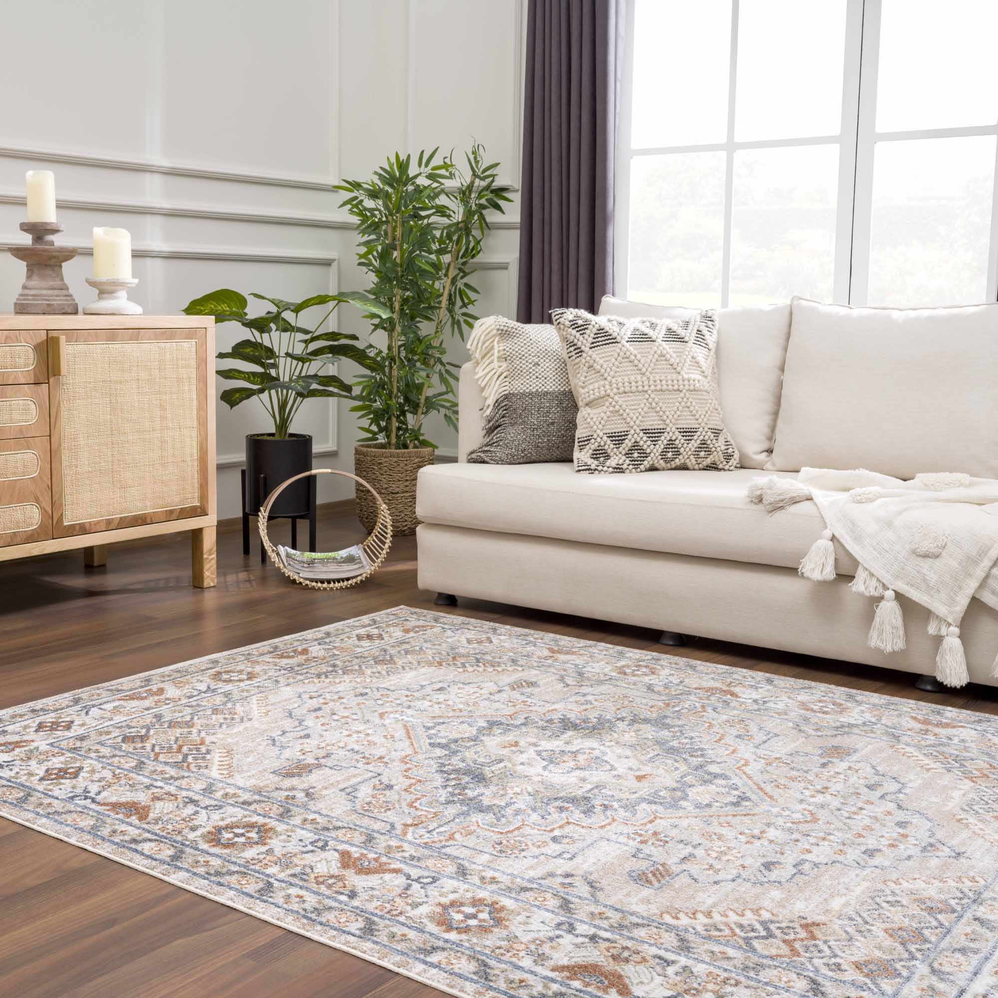 Charcoal, Camel, Silver and Brown Traditional Heriz Area Rug - Image 17