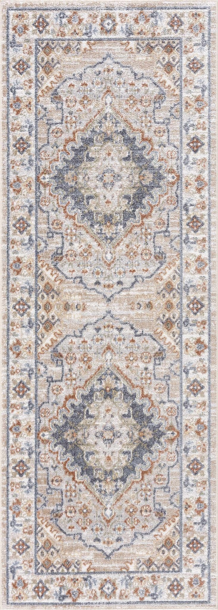 Charcoal, Camel, Silver and Brown Traditional Heriz Area Rug - Image 7