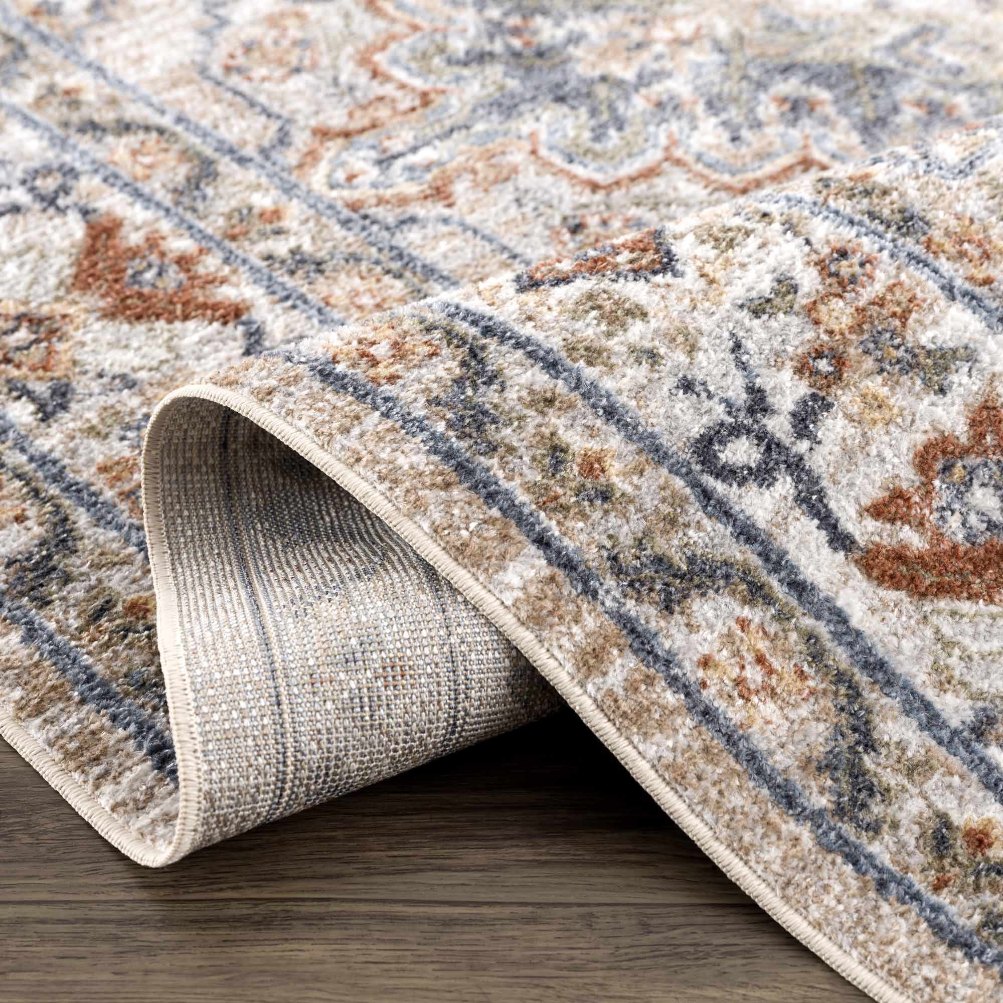 Charcoal, Camel, Silver and Brown Traditional Heriz Area Rug - Image 9