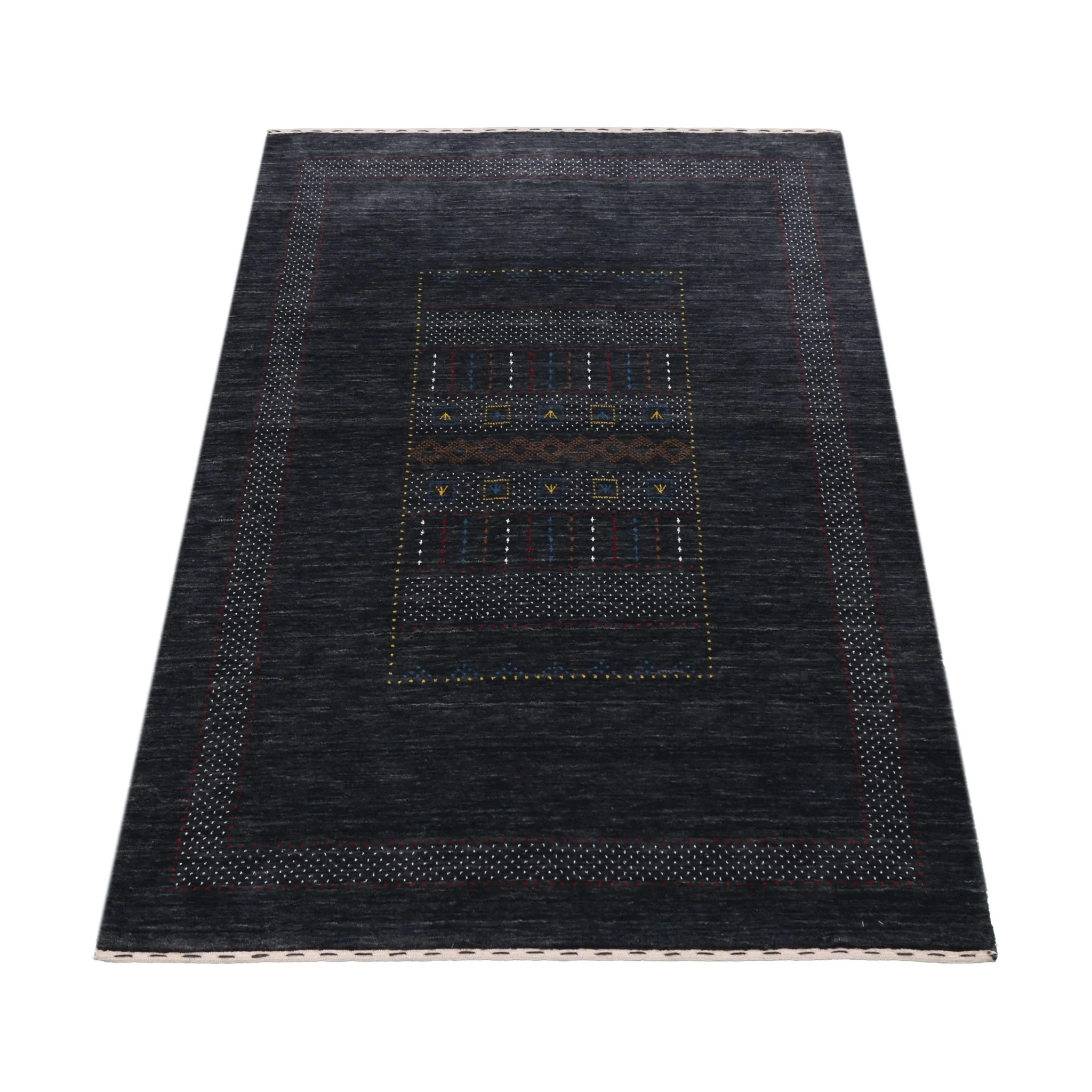 Charcoal Center Pattern Hand Loomed Wool Area Rug - Image 12