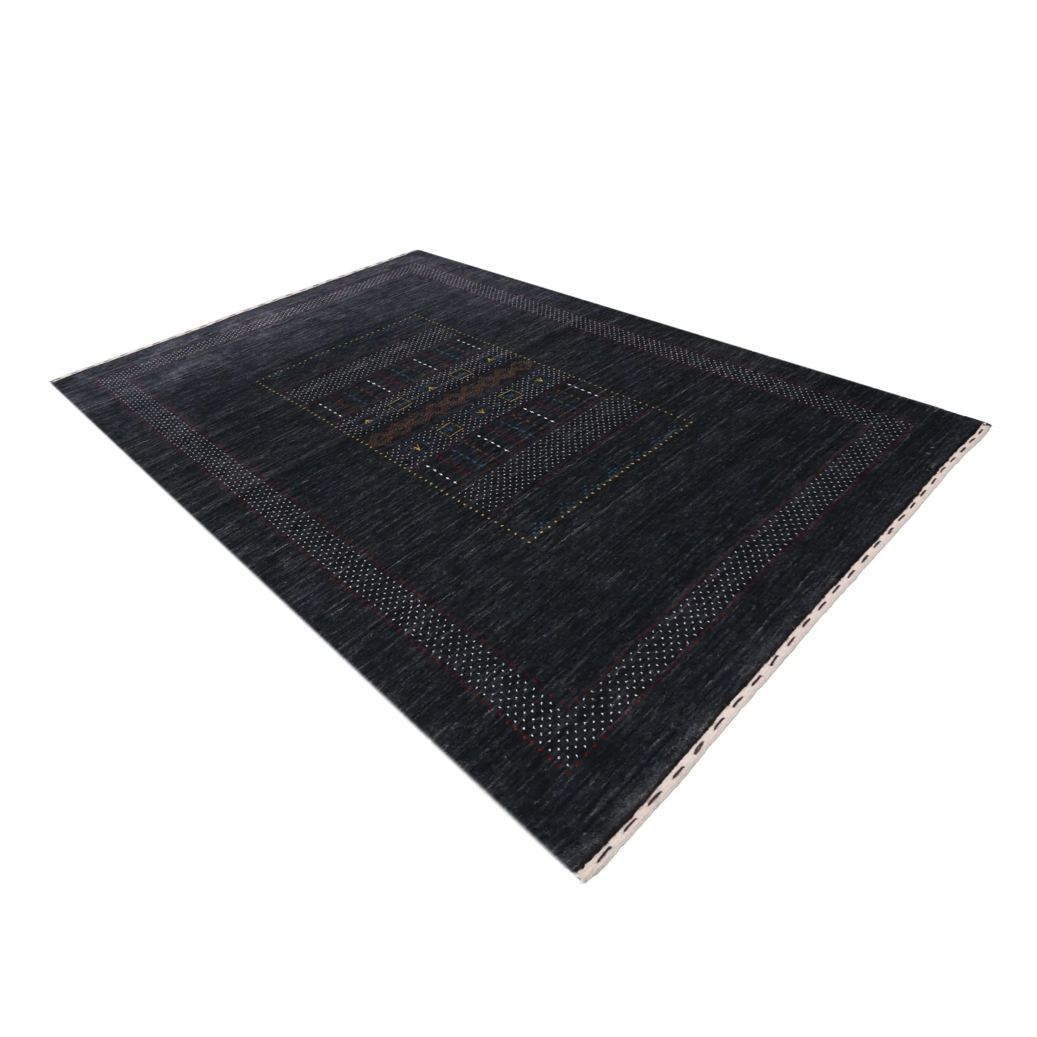 Charcoal Center Pattern Hand Loomed Wool Area Rug - Image 13