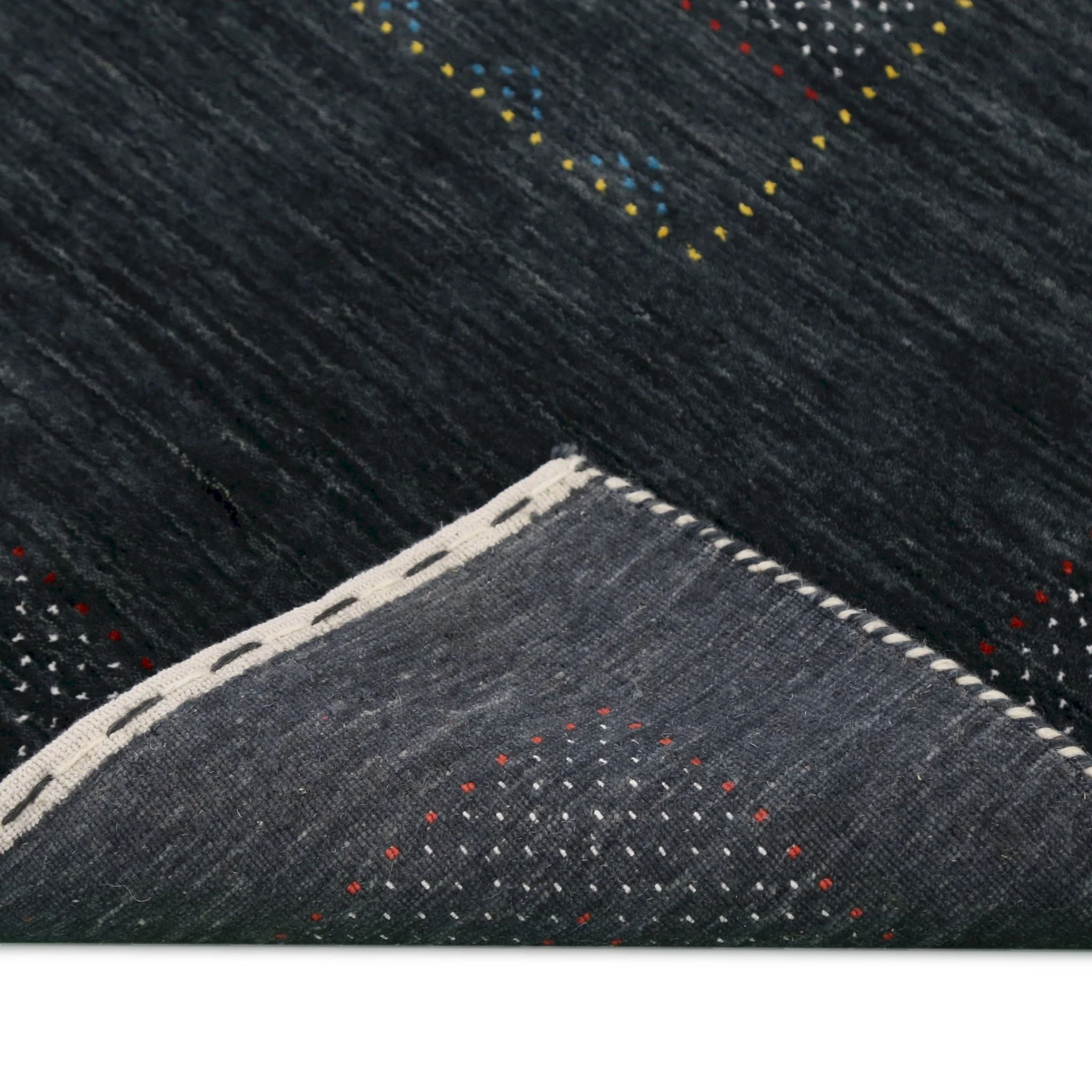 Charcoal Center Pattern Hand Loomed Wool Area Rug - Image 6