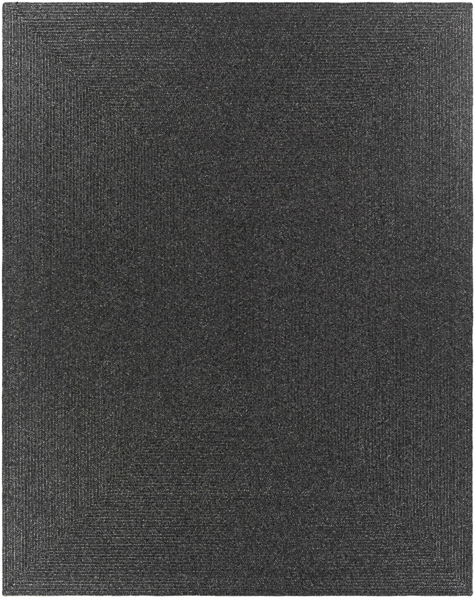 Charcoal Chevron Design Jute Braided Outdoor safe area Rug - Image 10
