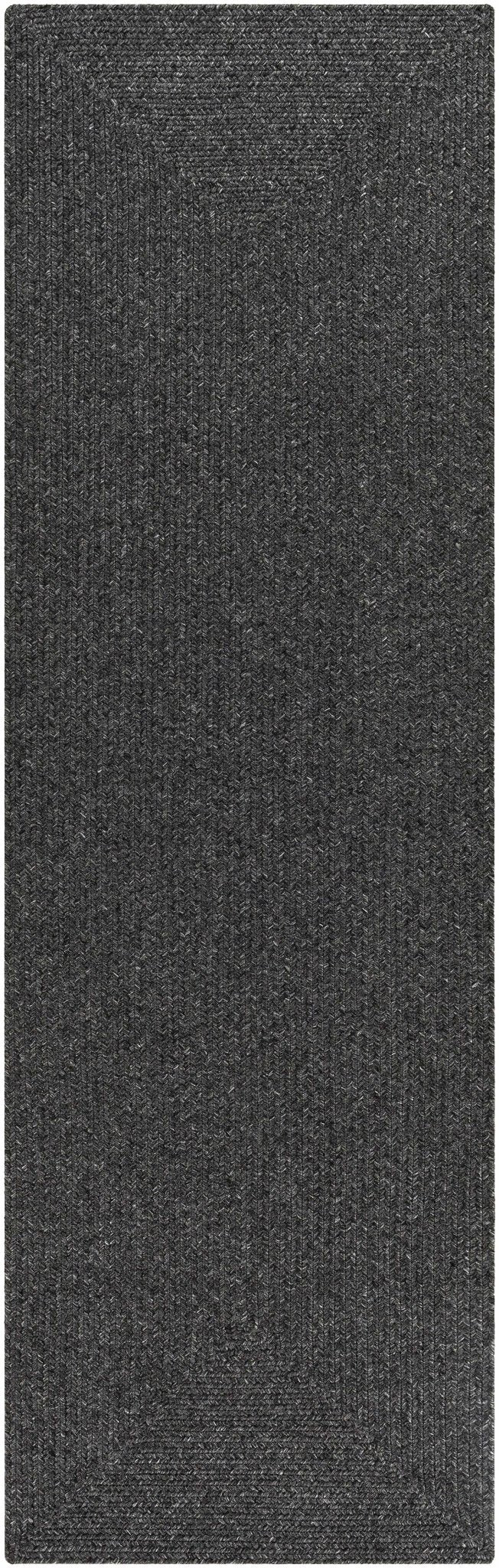Charcoal Chevron Design Jute Braided Outdoor safe area Rug - Image 9