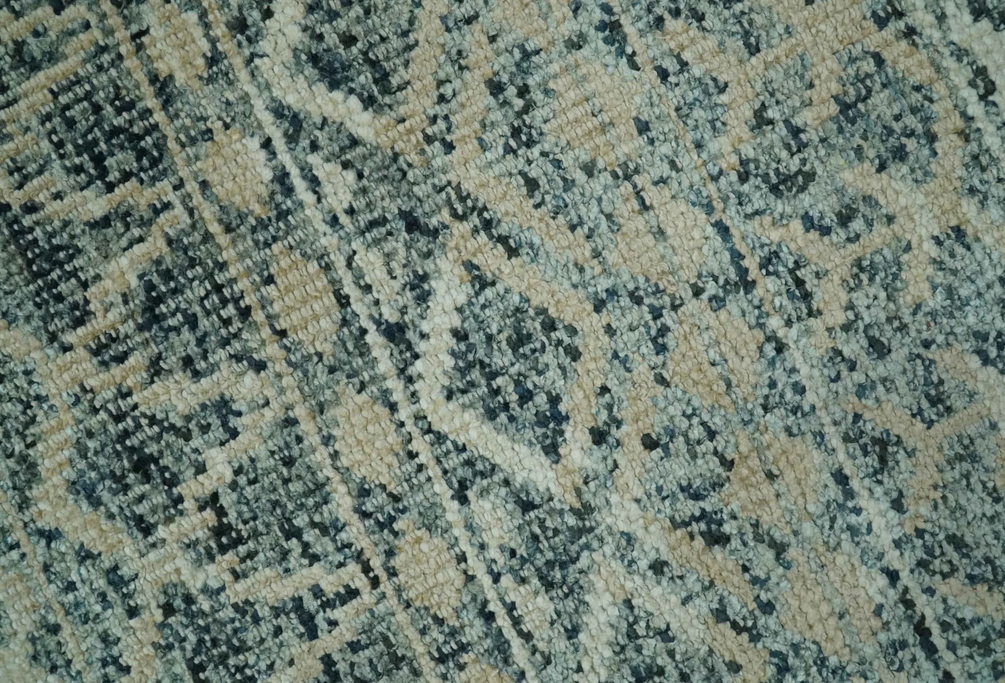 Charcoal, Gray and Beige 5x7 Hand Knotted Southwestern Tribal Trellis wool Rug - Image 4