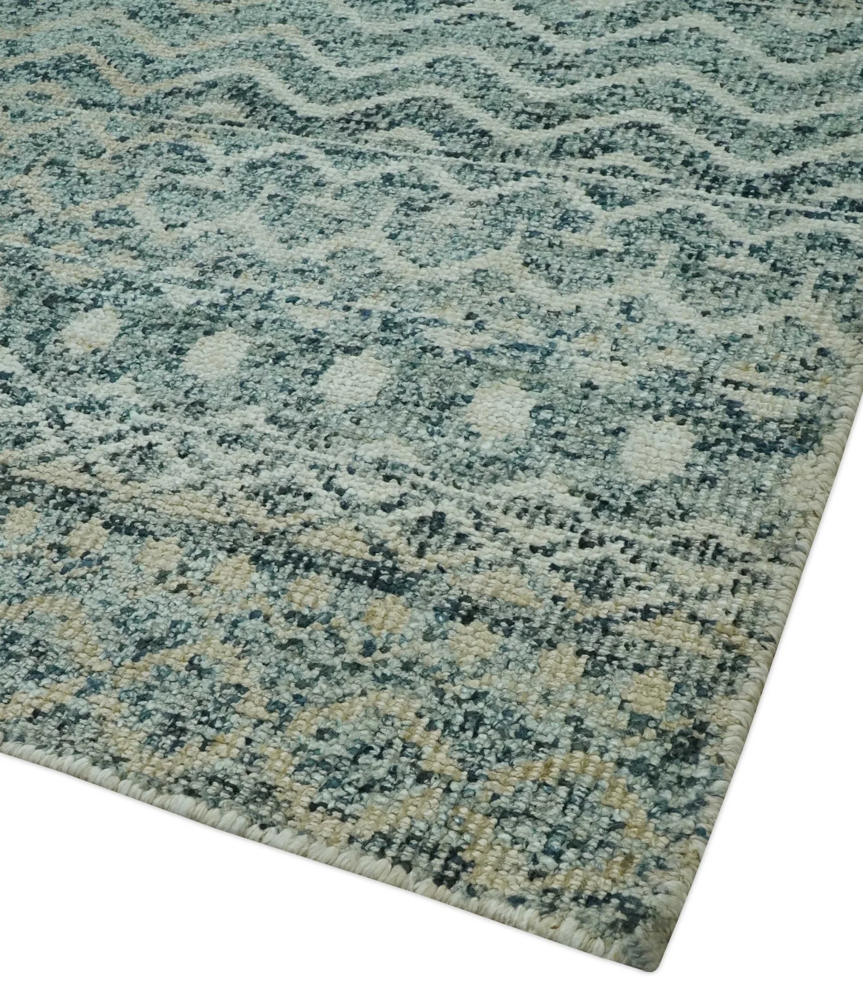 Charcoal, Gray and Beige 5x7 Hand Knotted Southwestern Tribal Trellis wool Rug - Image 5