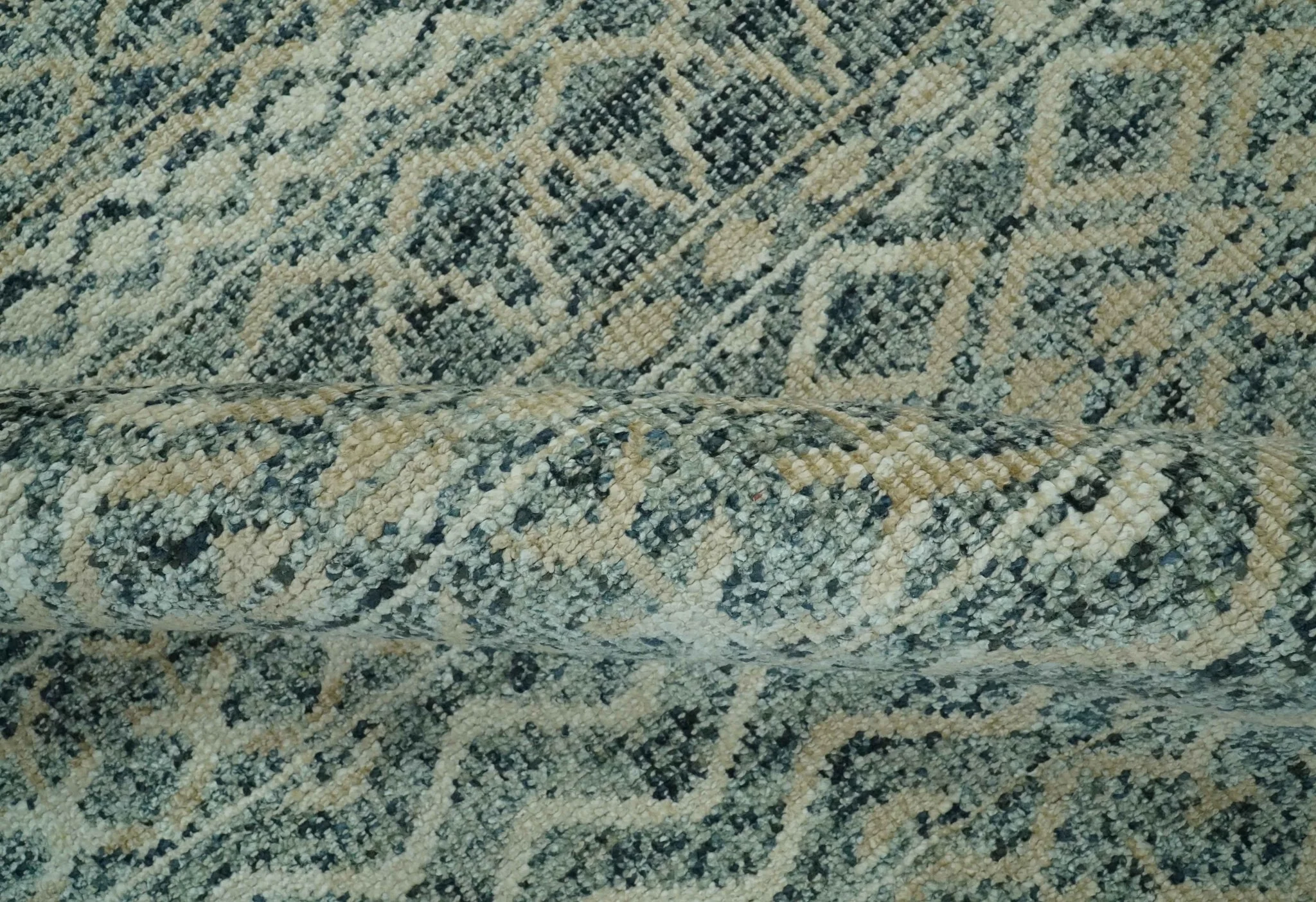 Charcoal, Gray and Beige 5x7 Hand Knotted Southwestern Tribal Trellis wool Rug - Image 6