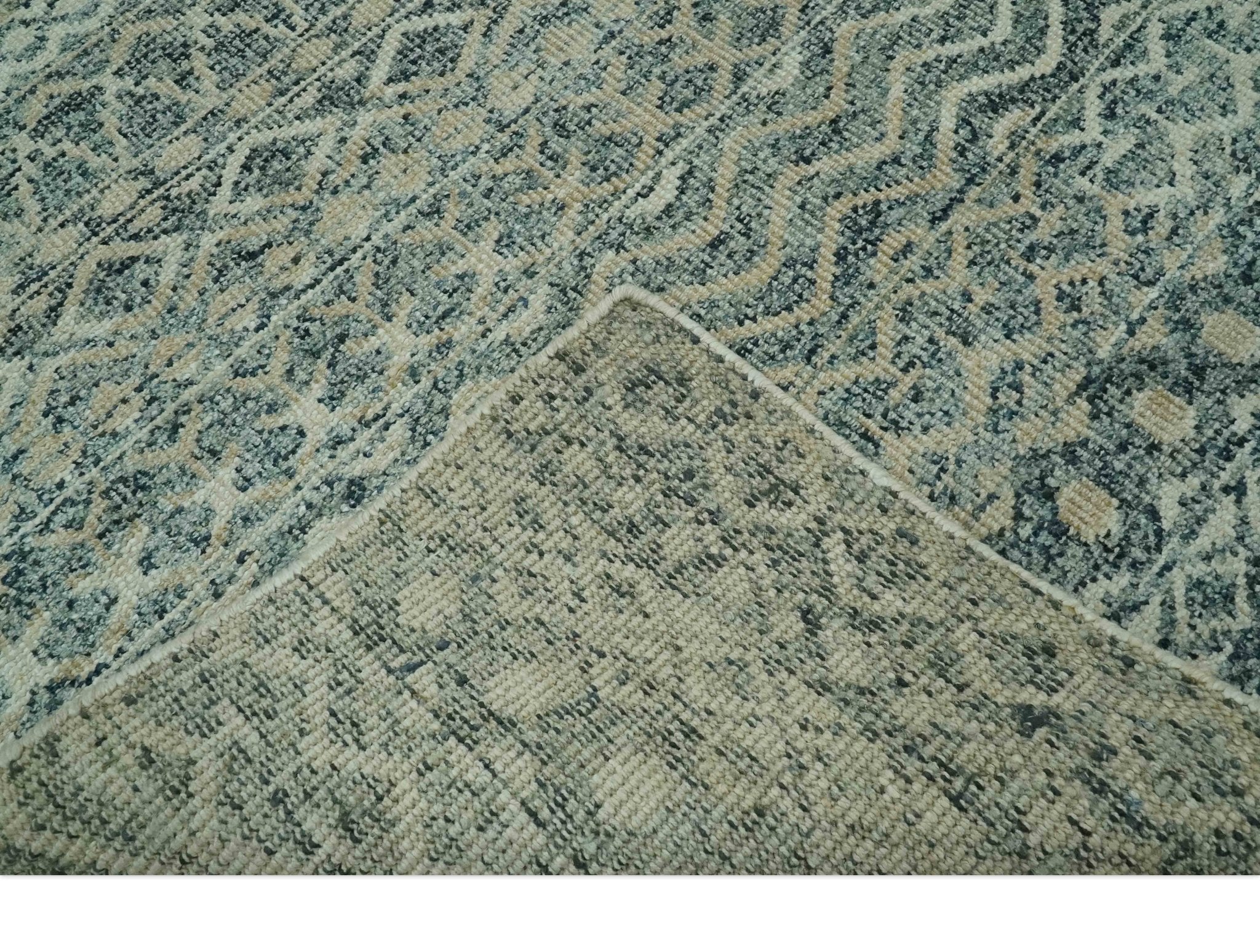 Charcoal, Gray and Beige 5x7 Hand Knotted Southwestern Tribal Trellis wool Rug - Image 7