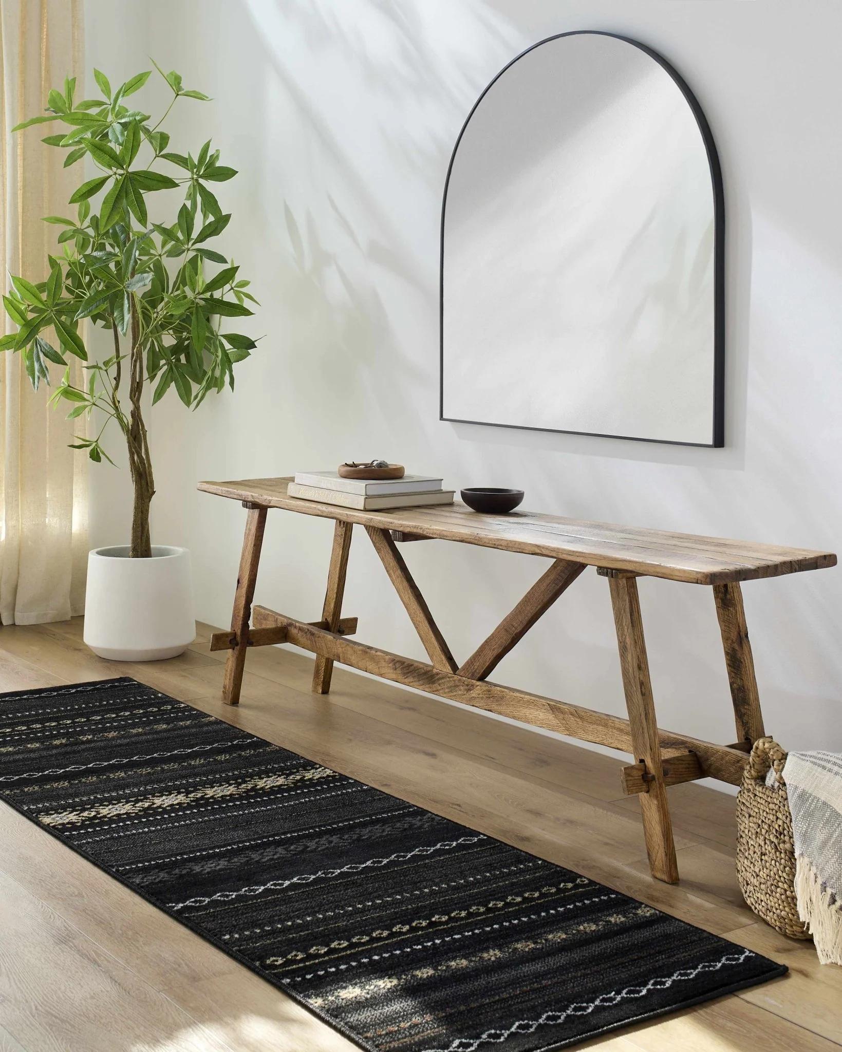 Tribal look Charcoal, Gray, Ivory and Tan Southwestern Stripes design Multi size Rug - Image 3