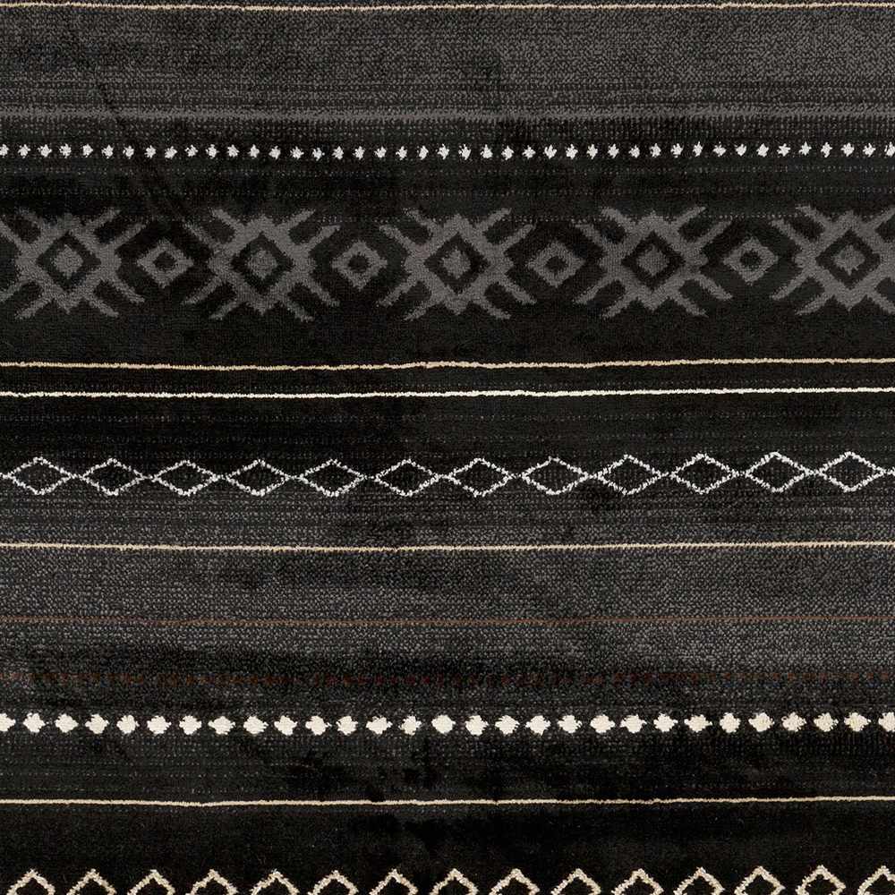 Tribal look Charcoal, Gray, Ivory and Tan Southwestern Stripes design Multi size Rug - Image 5
