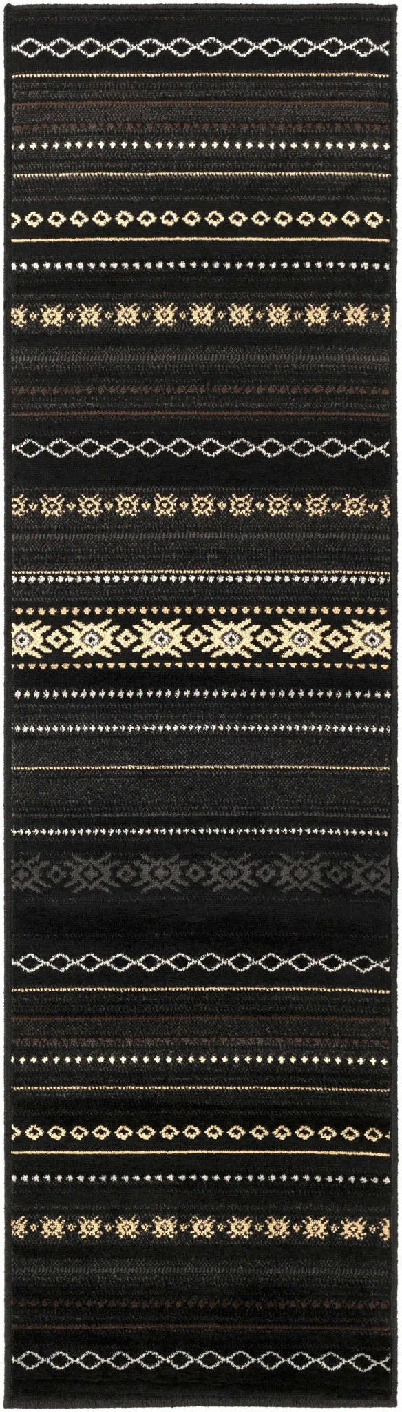 Tribal look Charcoal, Gray, Ivory and Tan Southwestern Stripes design Multi size Rug - Image 9