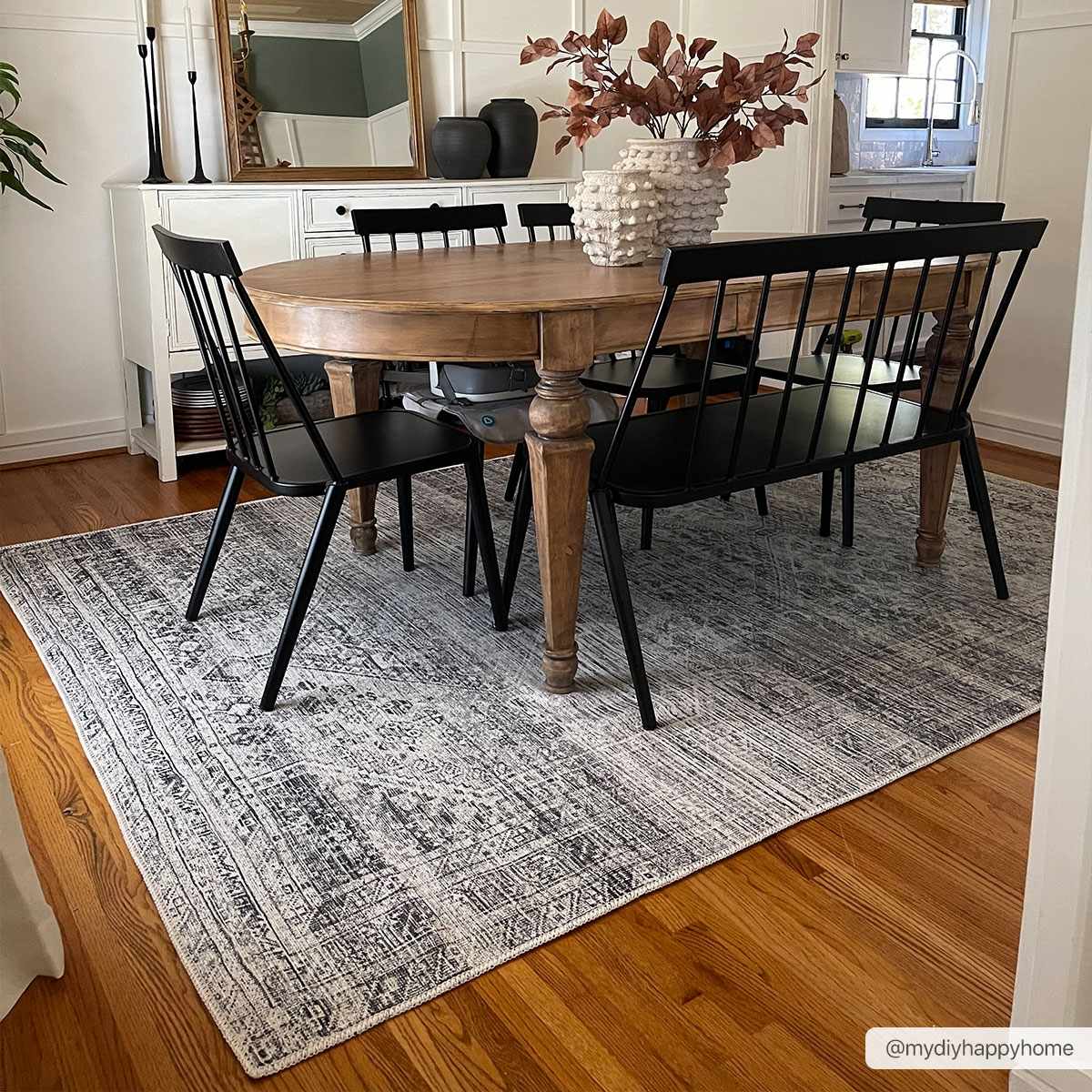 Charcoal, Silver and Ivory Transitional Washable Area Rug - Image 4