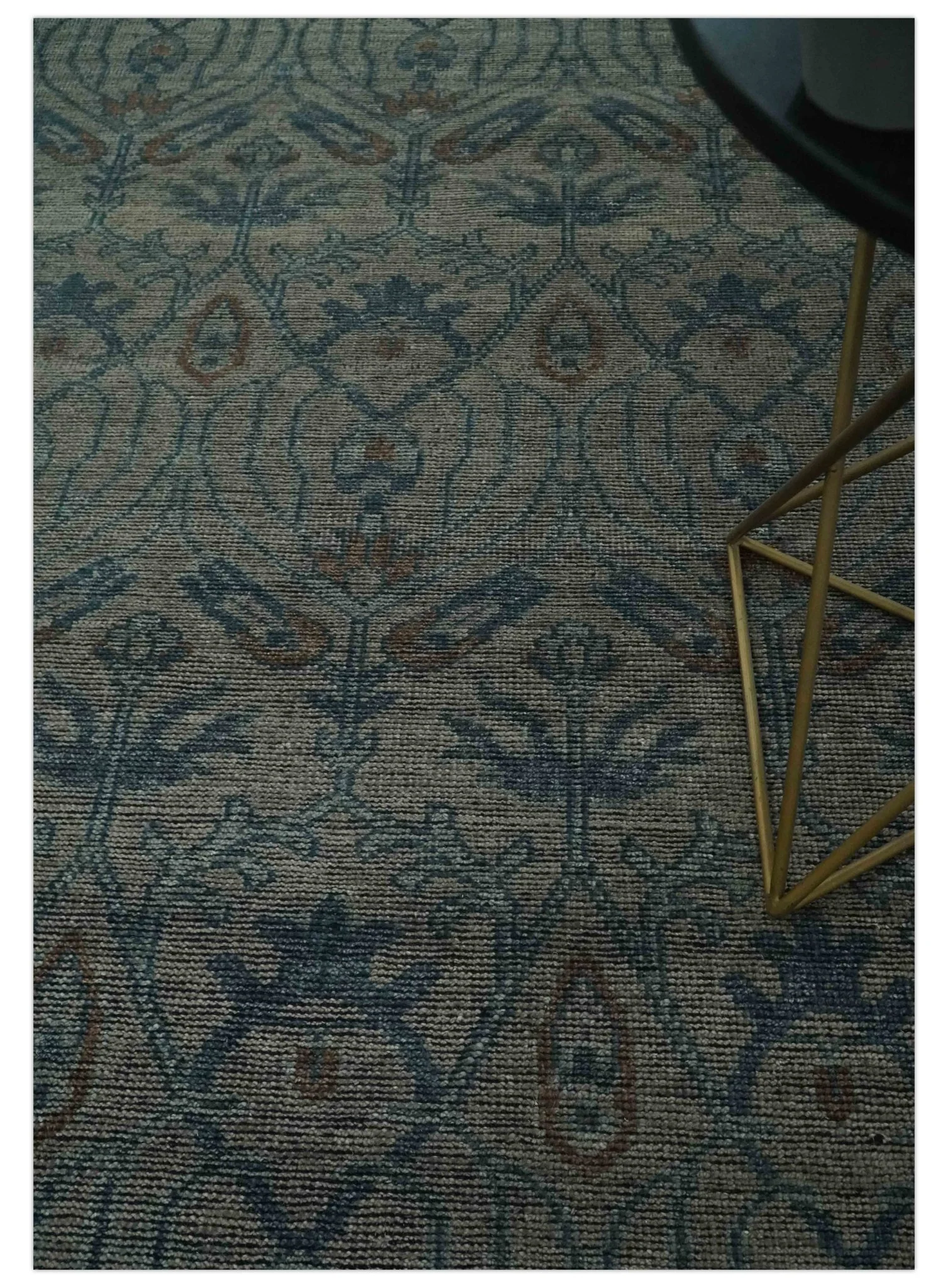 Custom Made Antique Style Gray, Taupe and Gray Traditional Design wool Rug - Image 2