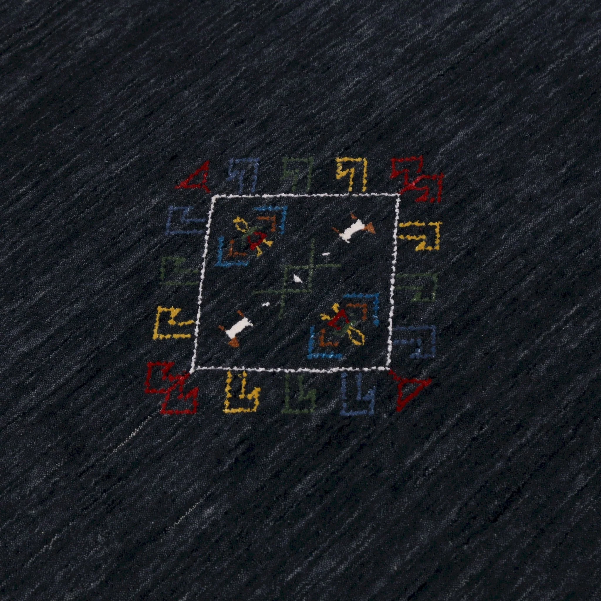 Charcoal Tribal Center Medallion Hand Loomed Wool Area Rug - Image 5