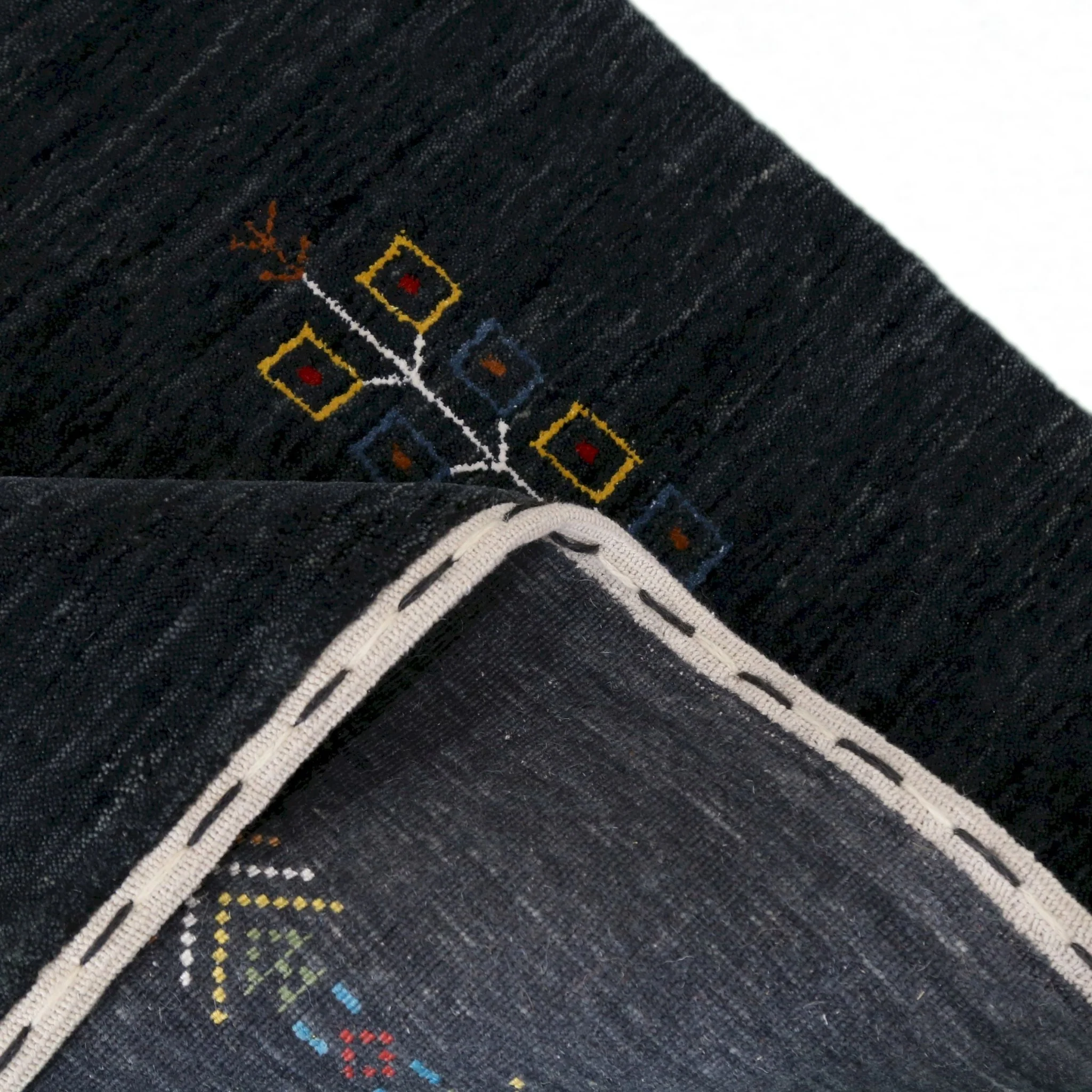 Charcoal Tribal Center Medallion Hand Loomed Wool Area Rug - Image 8