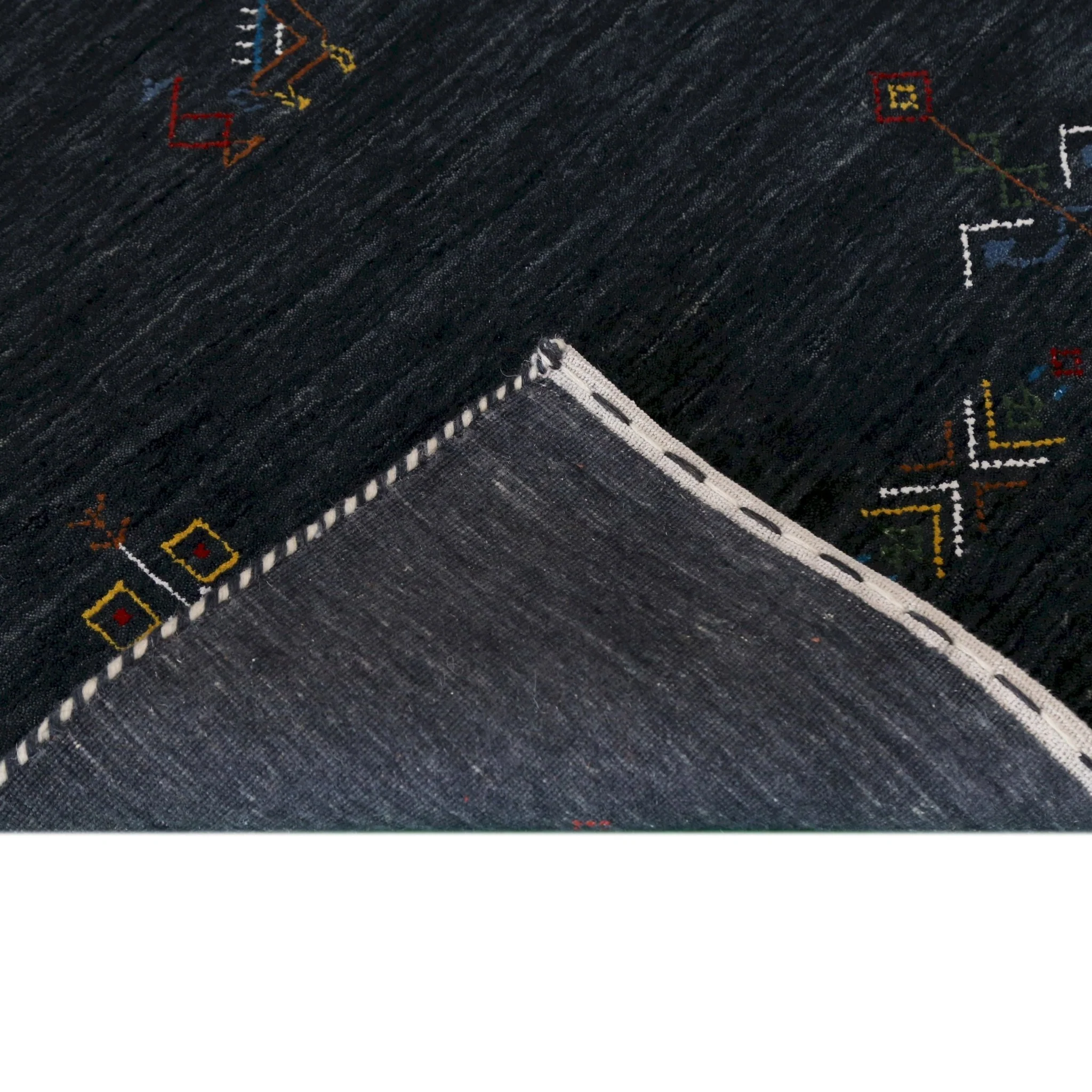 Charcoal Tribal Center Medallion Hand Loomed Wool Area Rug - Image 9