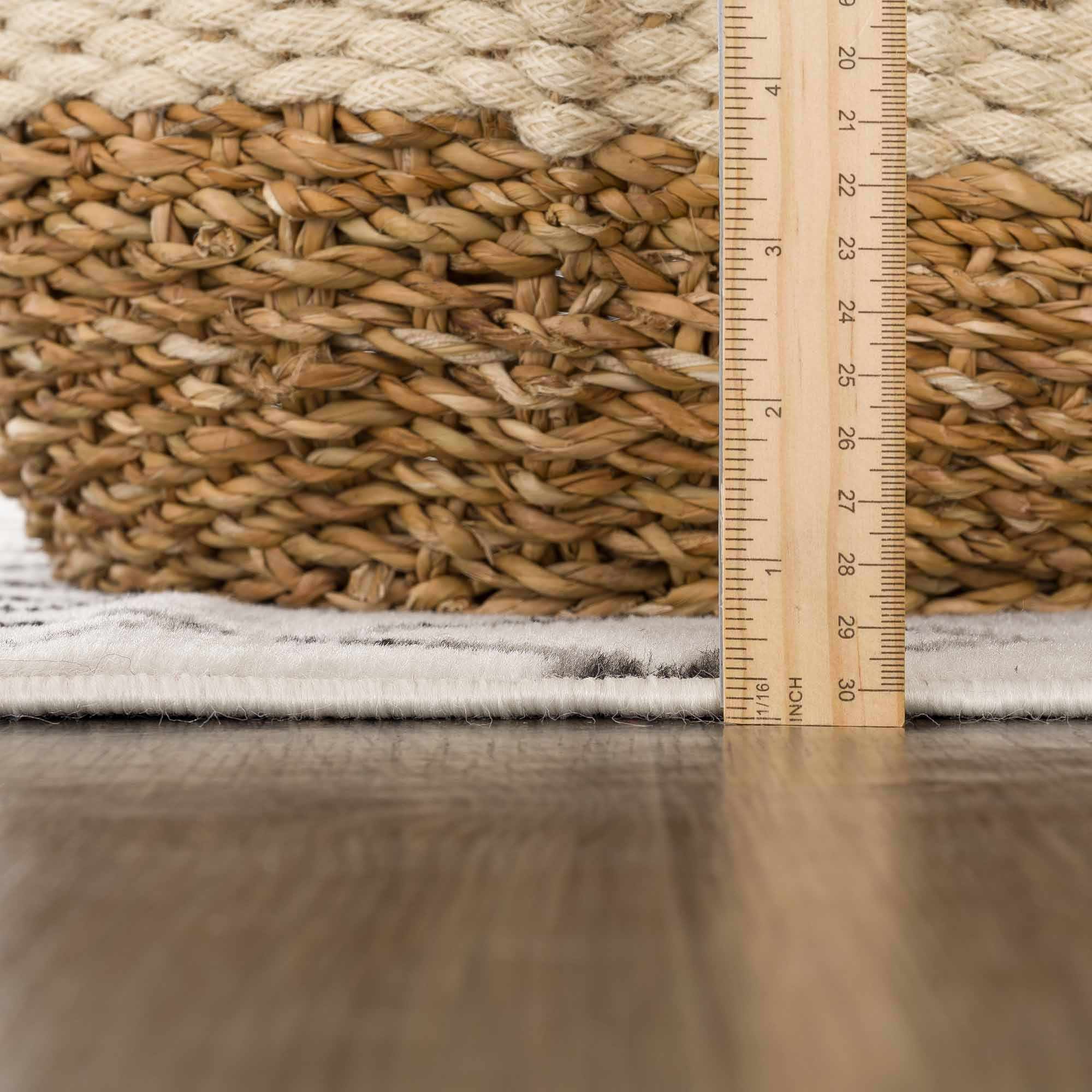 Geometrical chevron design Beige and Charcoal Tribal Trellis Multi Size Area Rug - Image 13