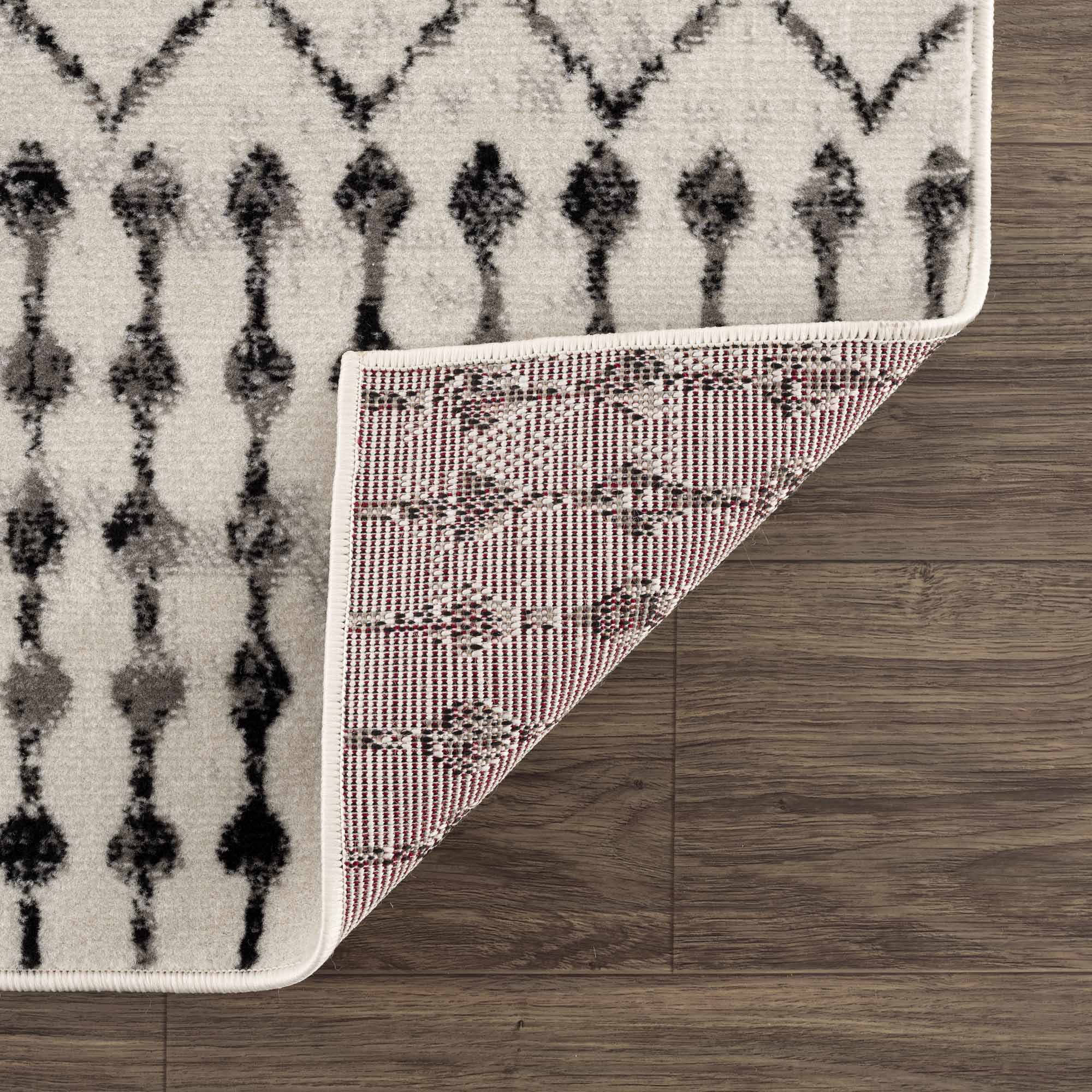 Geometrical chevron design Beige and Charcoal Tribal Trellis Multi Size Area Rug - Image 9