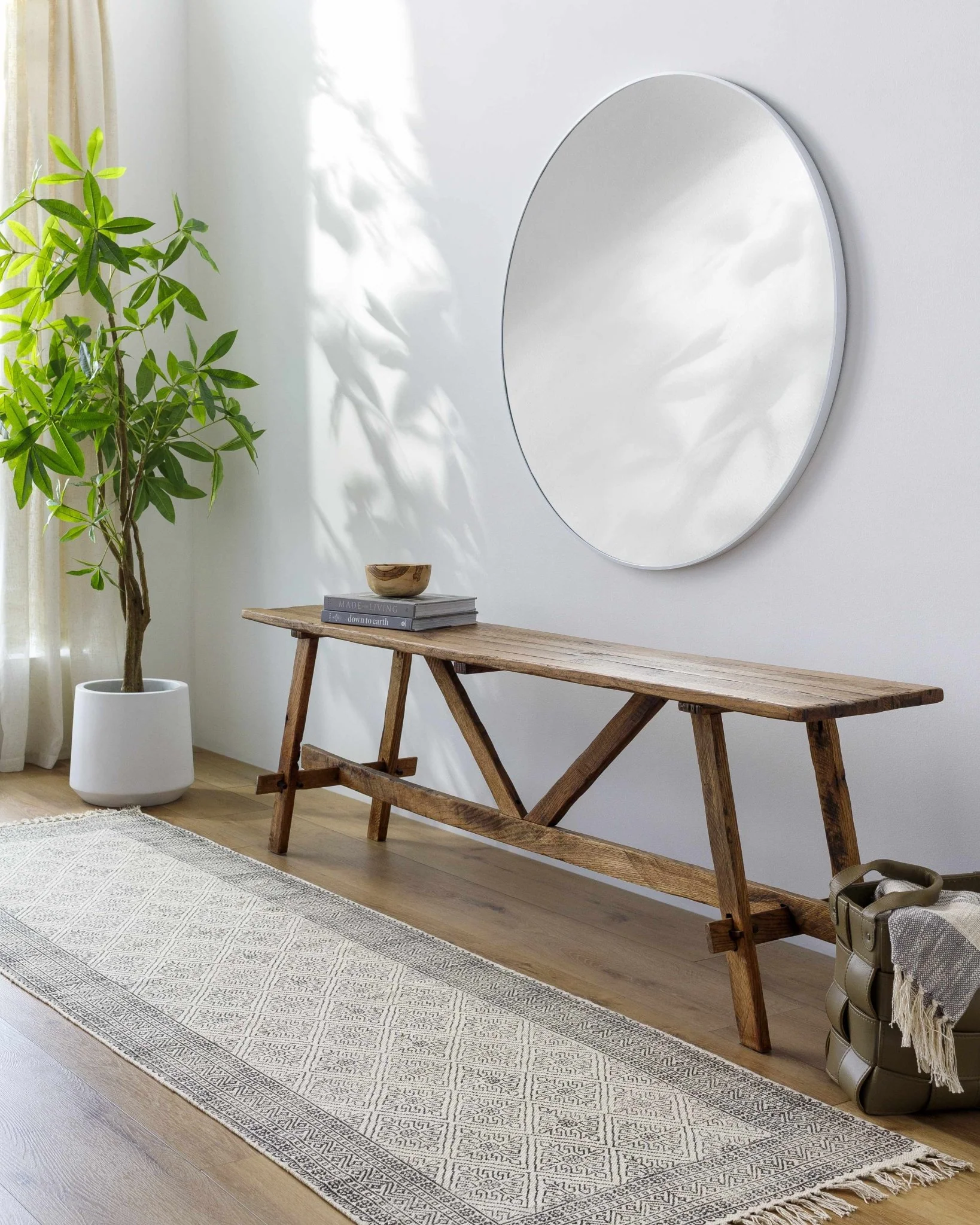 Classic Style Hand Woven Ivory and Charcoal Geometrical area rug - Image 10
