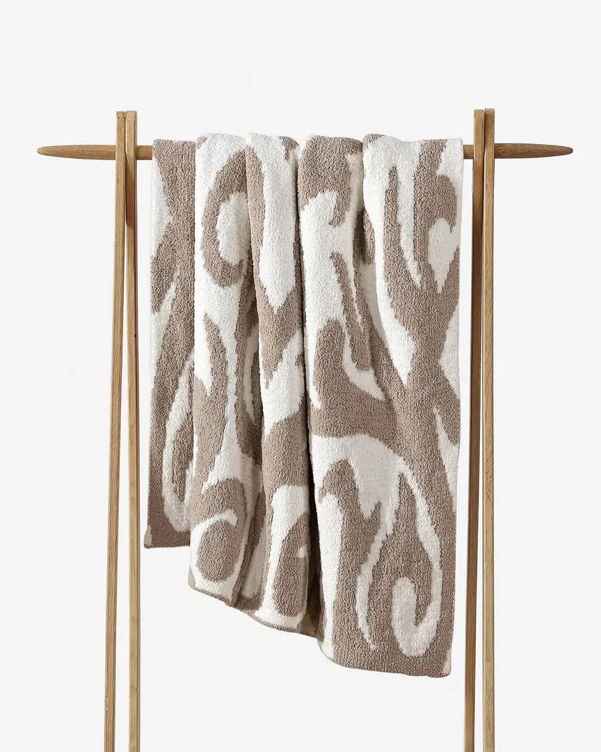 Cloud Gray, Sahara Tan, Coal, Taupe And Off White Modern Soft Plush Throw - Image 15