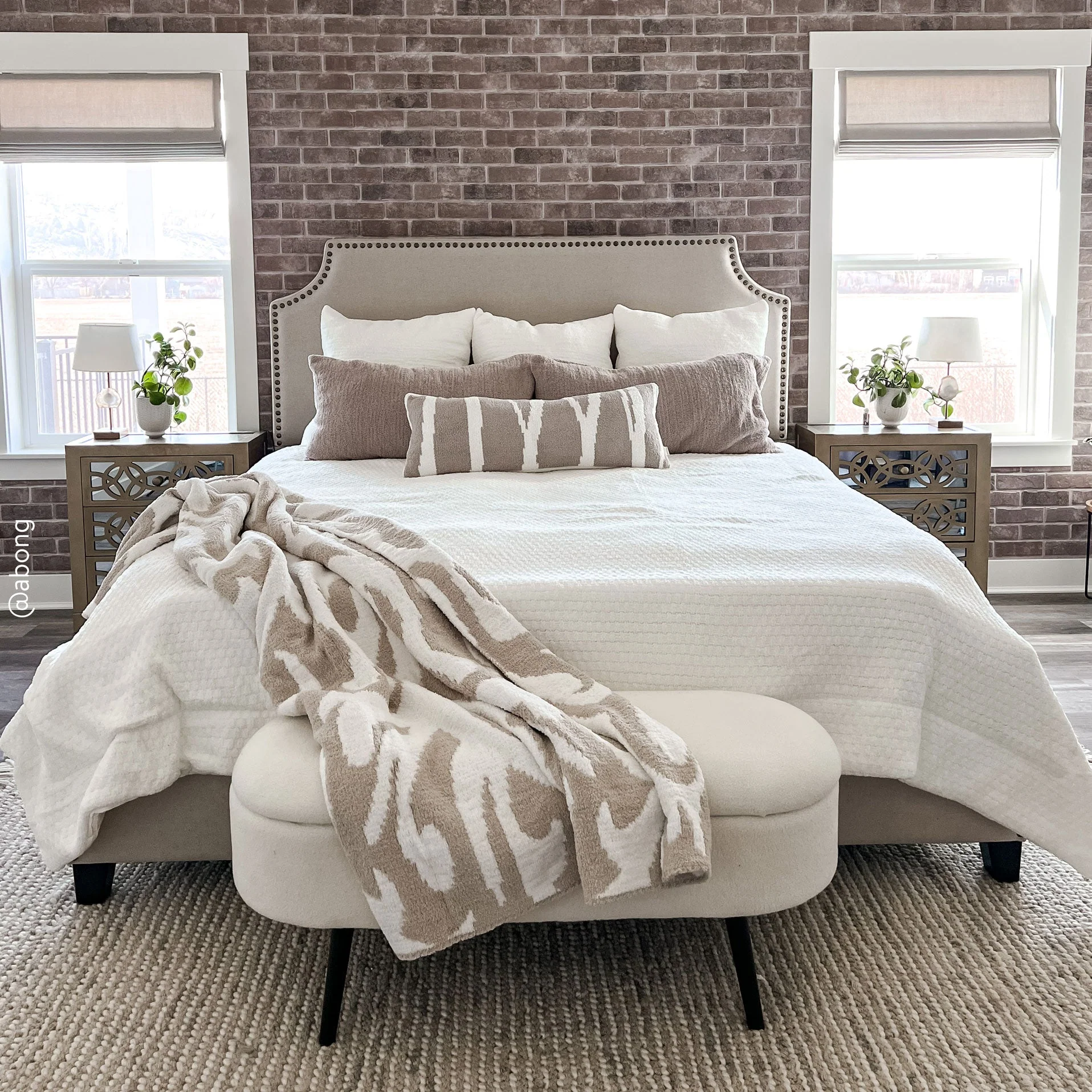 Cloud Gray, Sahara Tan, Coal, Taupe And Off White Modern Soft Plush Throw - Image 17