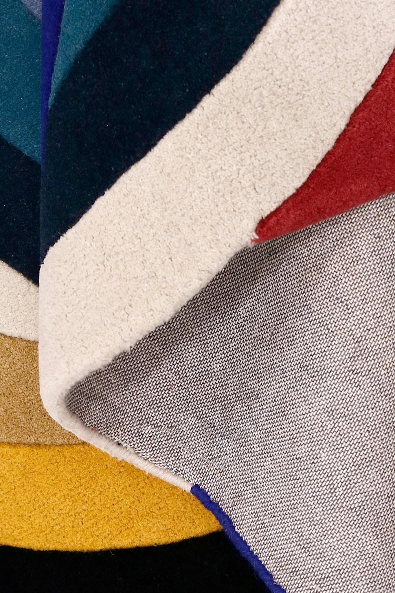 Colorful Modern Rings Hand Tufted 5x7 Wool Rug - Image 2
