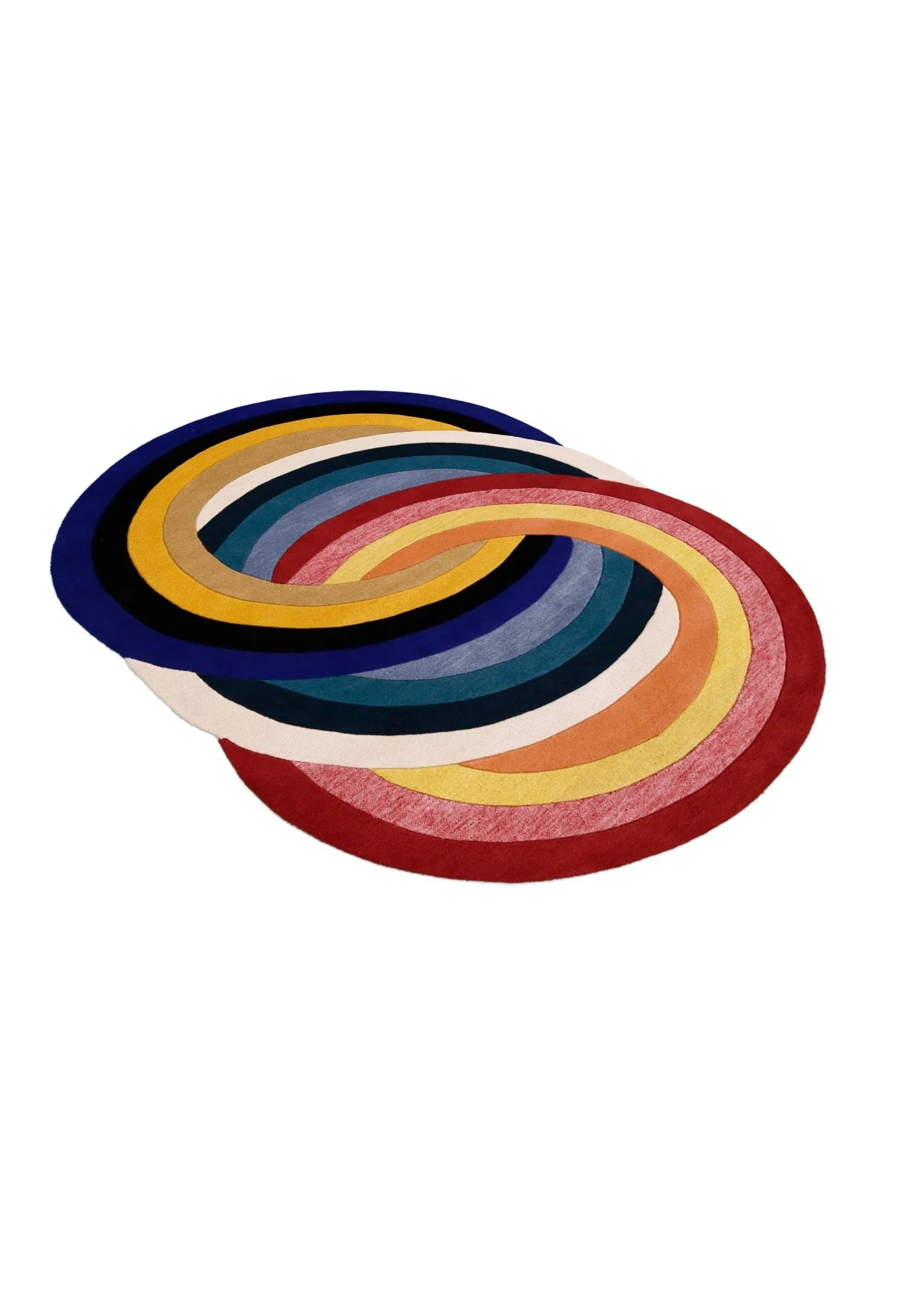 Colorful Modern Rings Hand Tufted 5x7 Wool Rug - Image 4