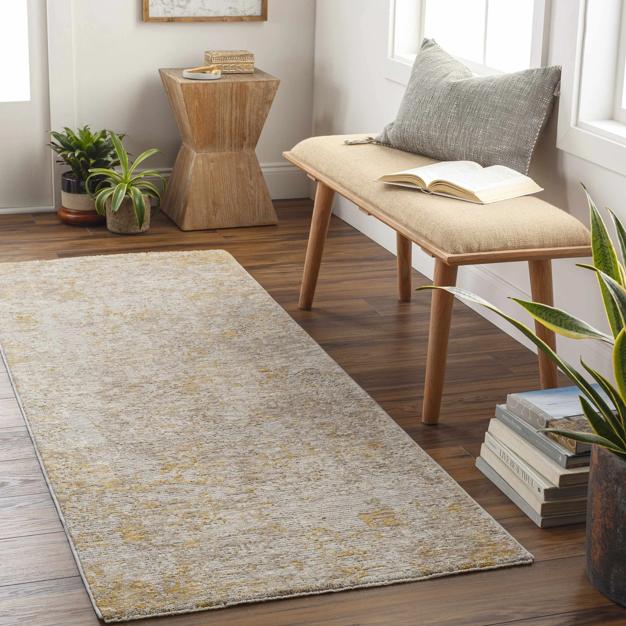 Contemporary Abstract Design Beige Rug - Image 13
