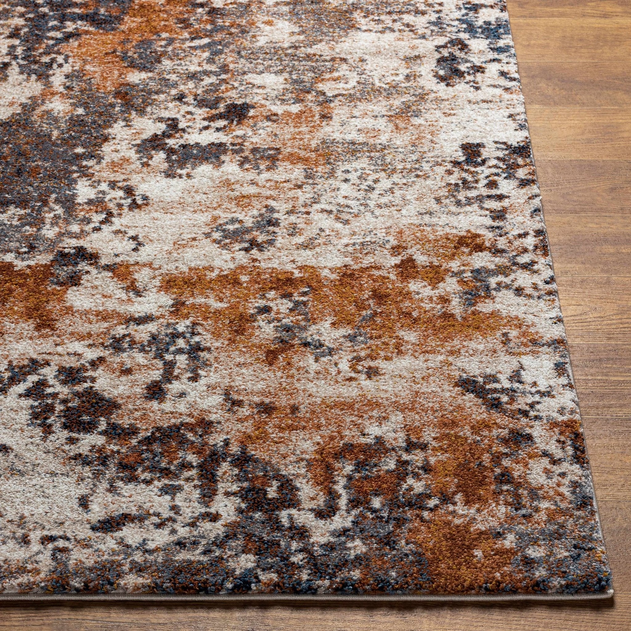 Contemporary Abstract Design Blue And Beige Machine Woven Indoor & Outdoor Rug - Image 7