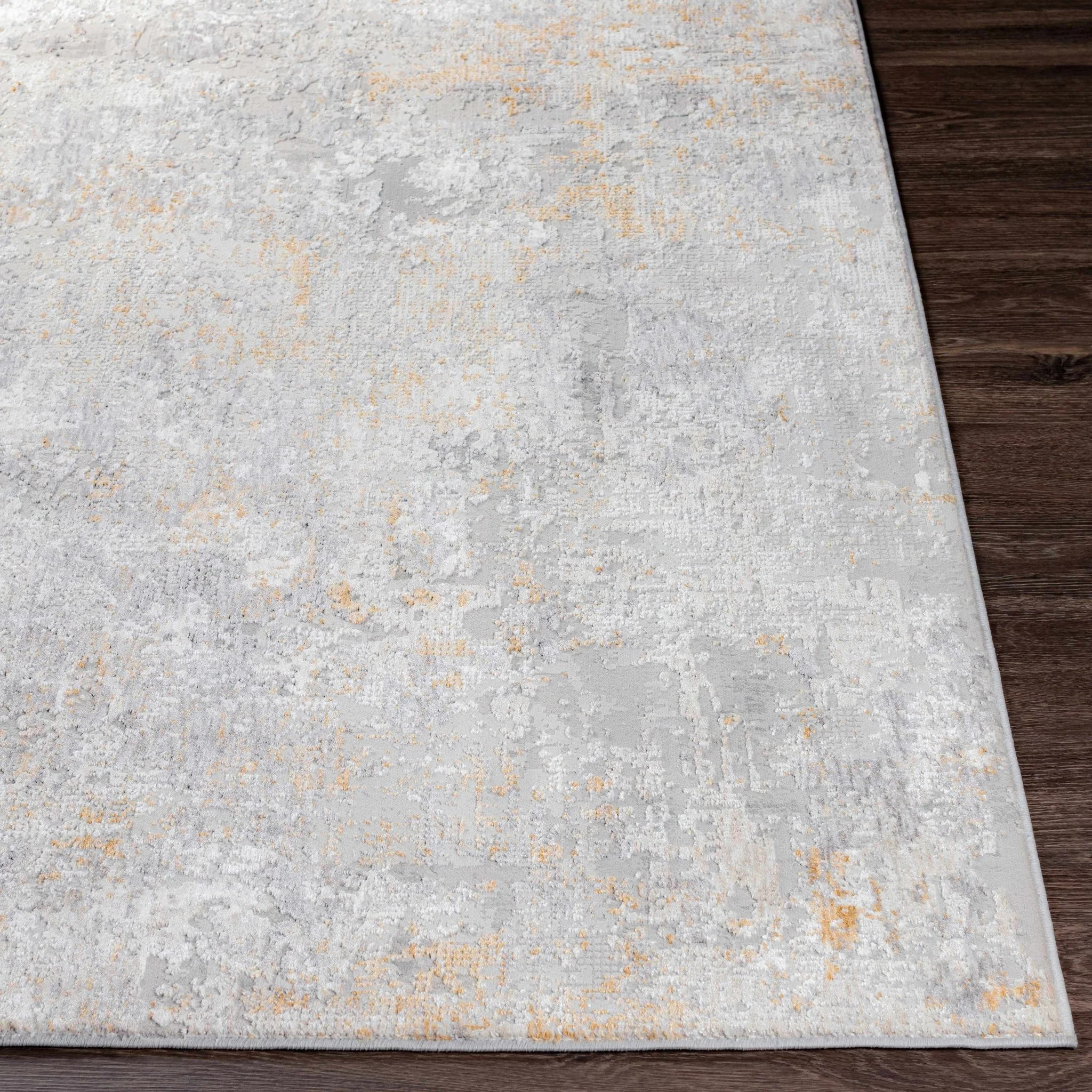 Contemporary Abstract Gray And Ivory Area Rug - Image 3