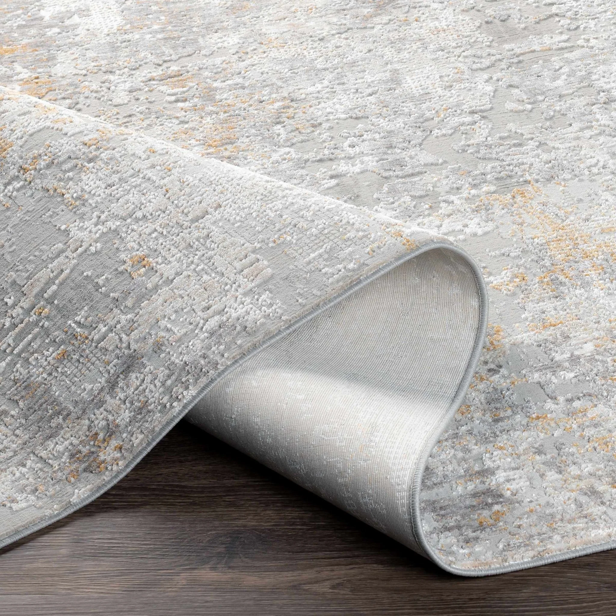Contemporary Abstract Gray And Ivory Area Rug - Image 4