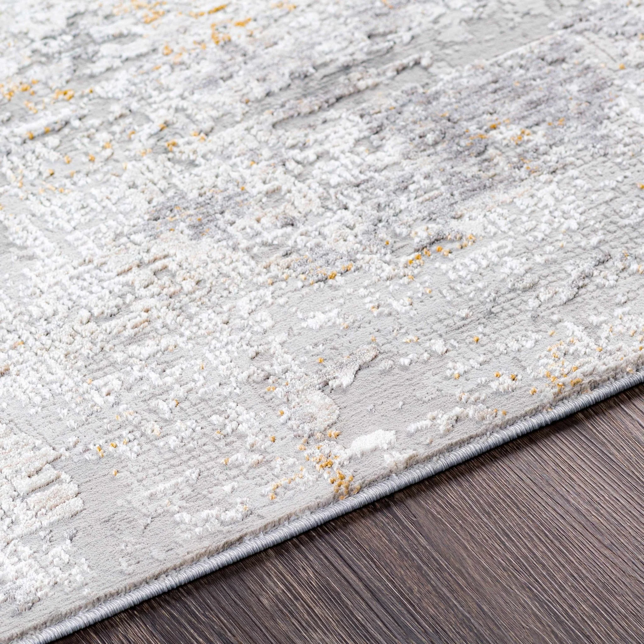 Contemporary Abstract Gray And Ivory Area Rug - Image 6