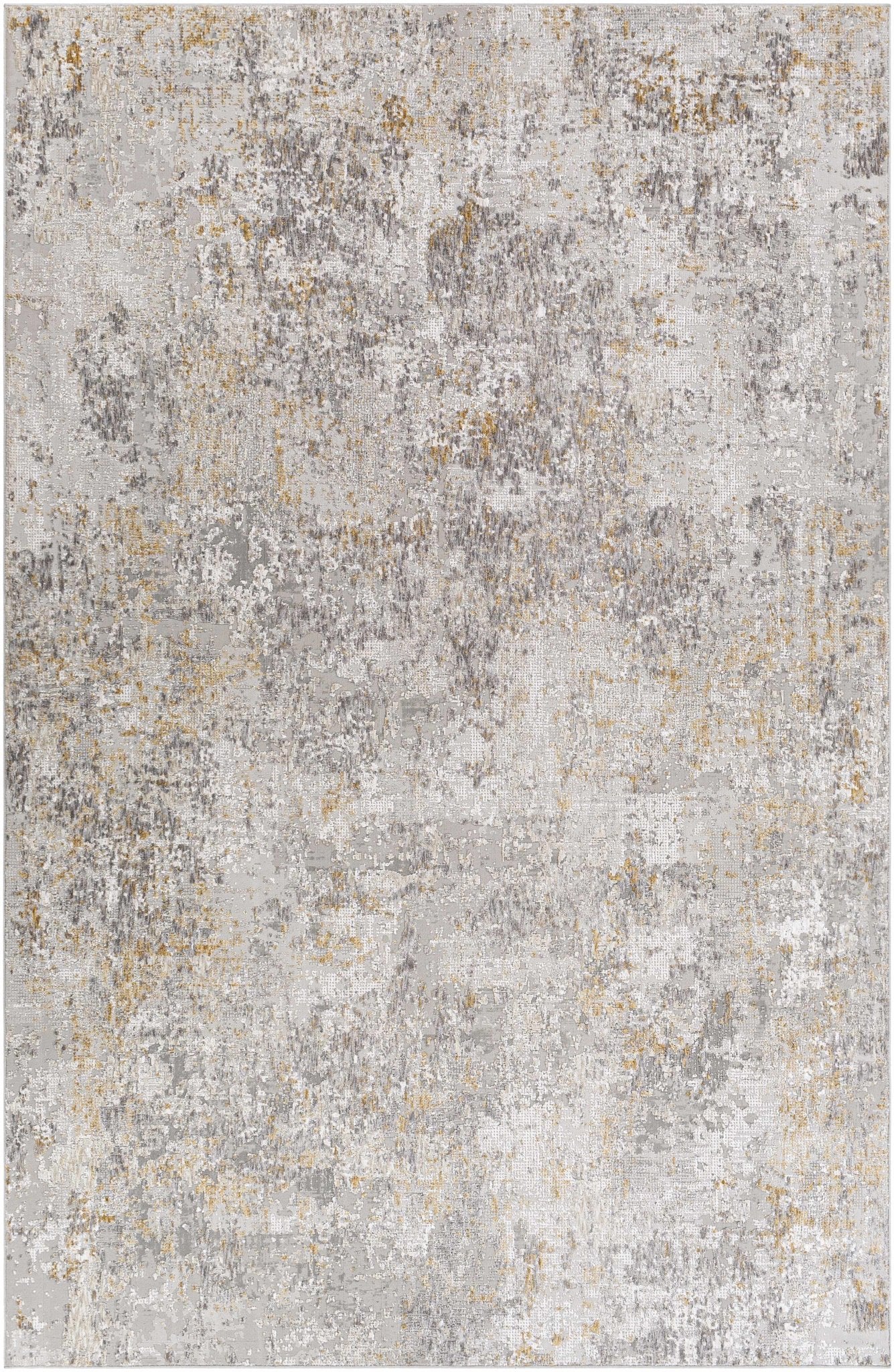Contemporary Abstract Gray And Ivory Area Rug - Image 7
