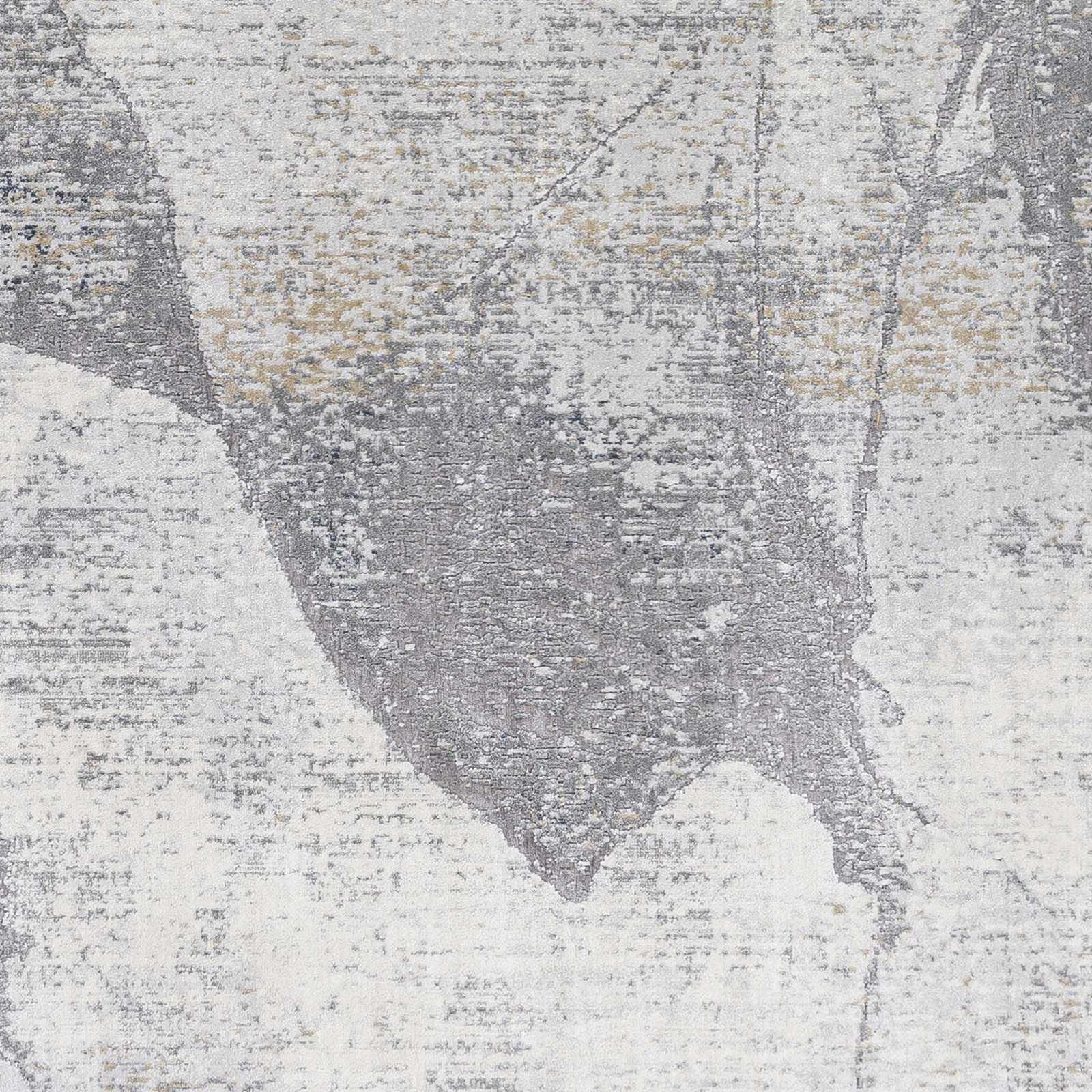 Contemporary Abstract Gray And Ivory Machine Woven Rug - Image 5