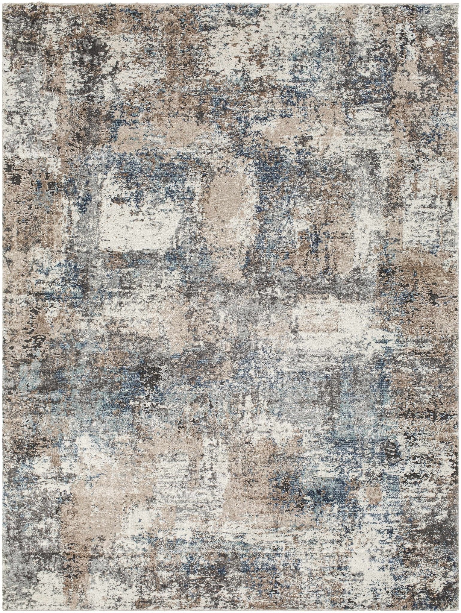 Contemporary Abstract Gray Machine Woven Area Rug - Image 2