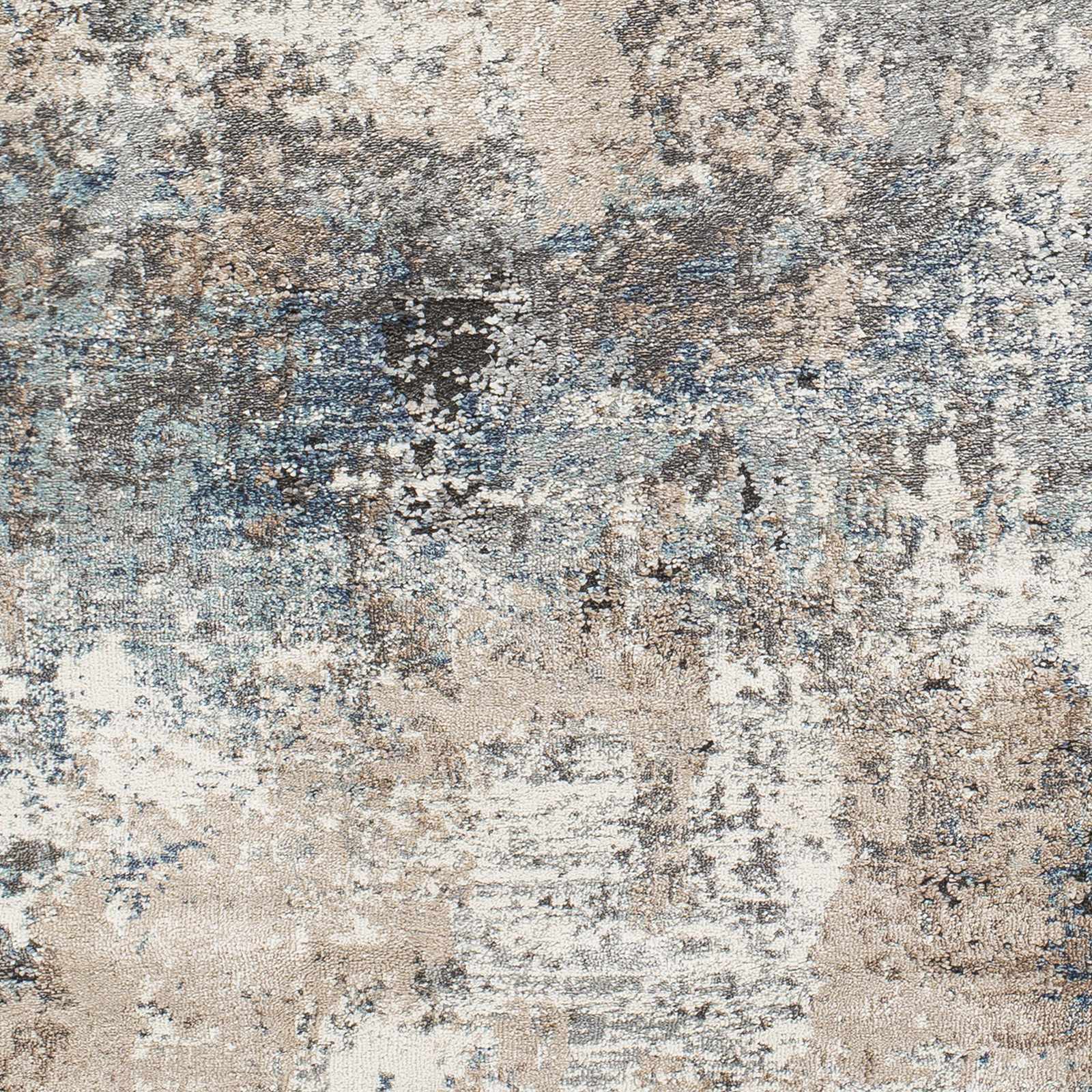 Contemporary Abstract Gray Machine Woven Area Rug - Image 6