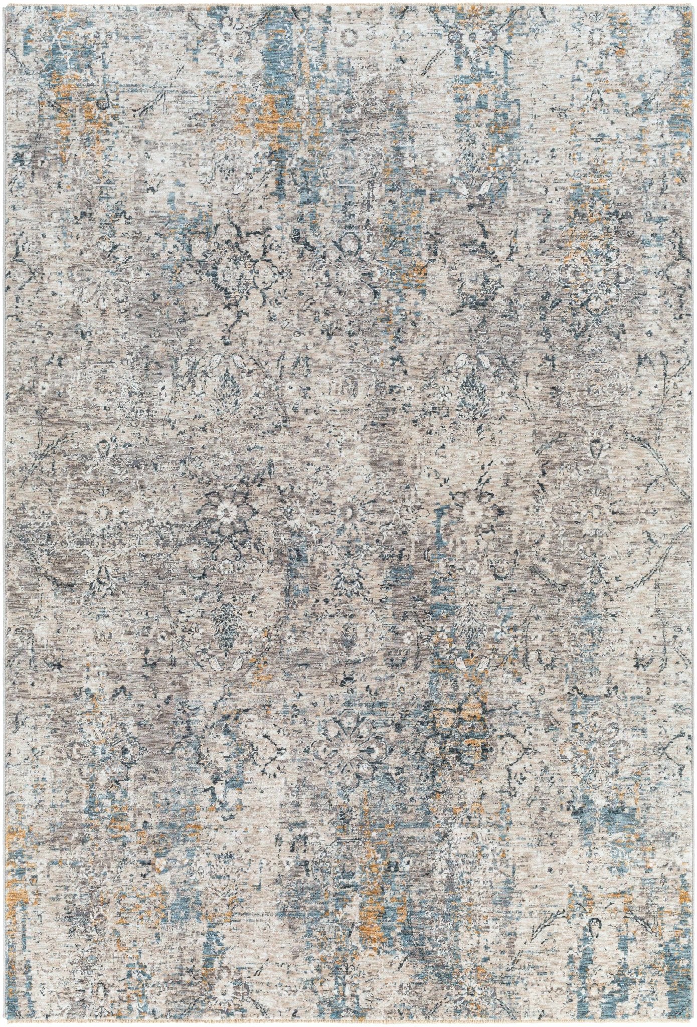 Contemporary Abstract Gray Machine Woven Rug - Image 10