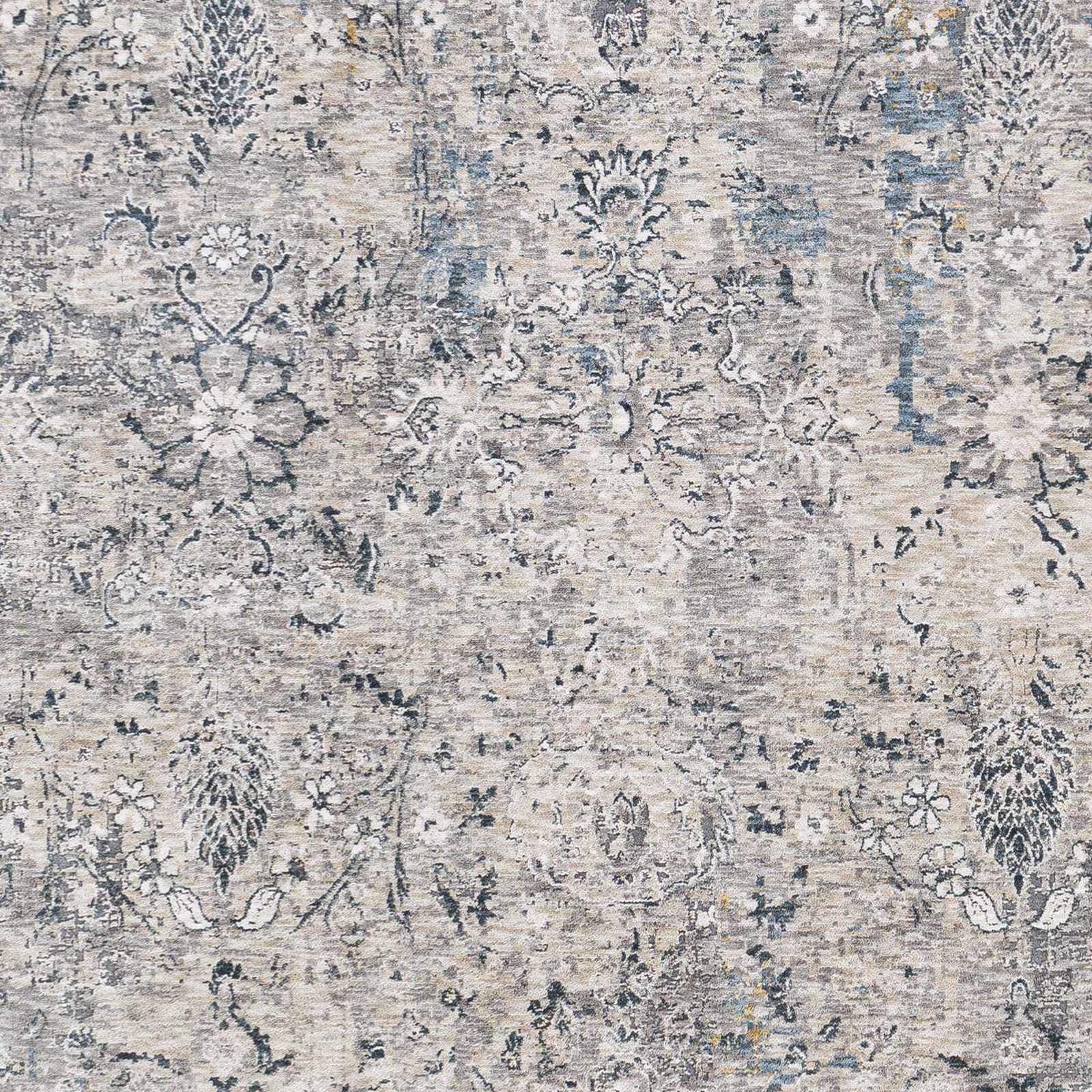 Contemporary Abstract Gray Machine Woven Rug - Image 2