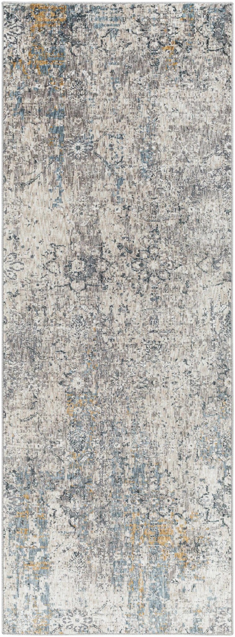 Contemporary Abstract Gray Machine Woven Rug - Image 7
