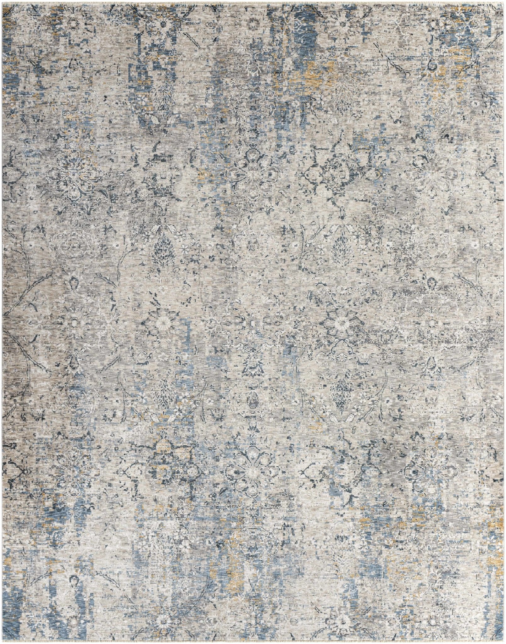 Contemporary Abstract Gray Machine Woven Rug - Image 8