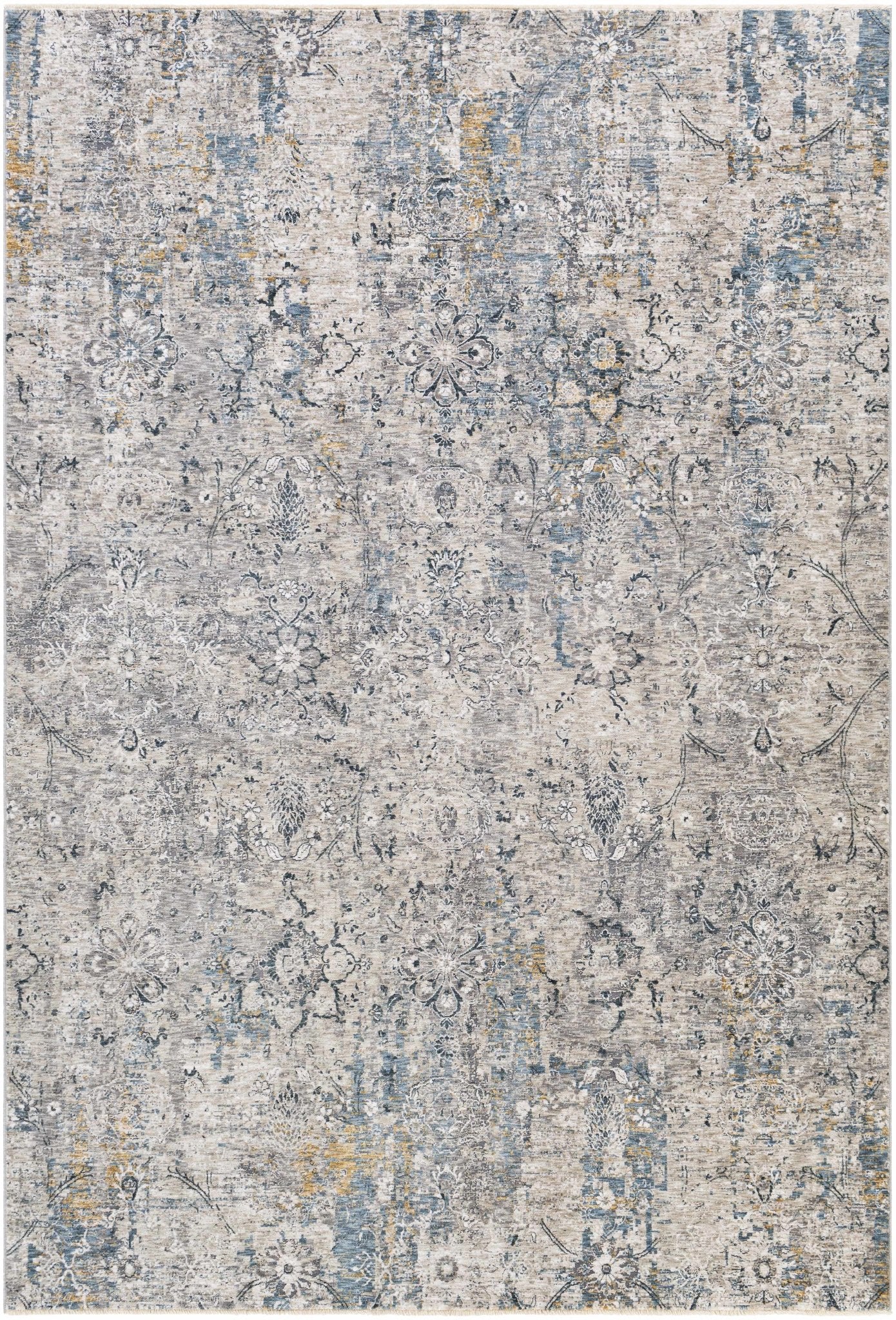 Contemporary Abstract Gray Machine Woven Rug - Image 9