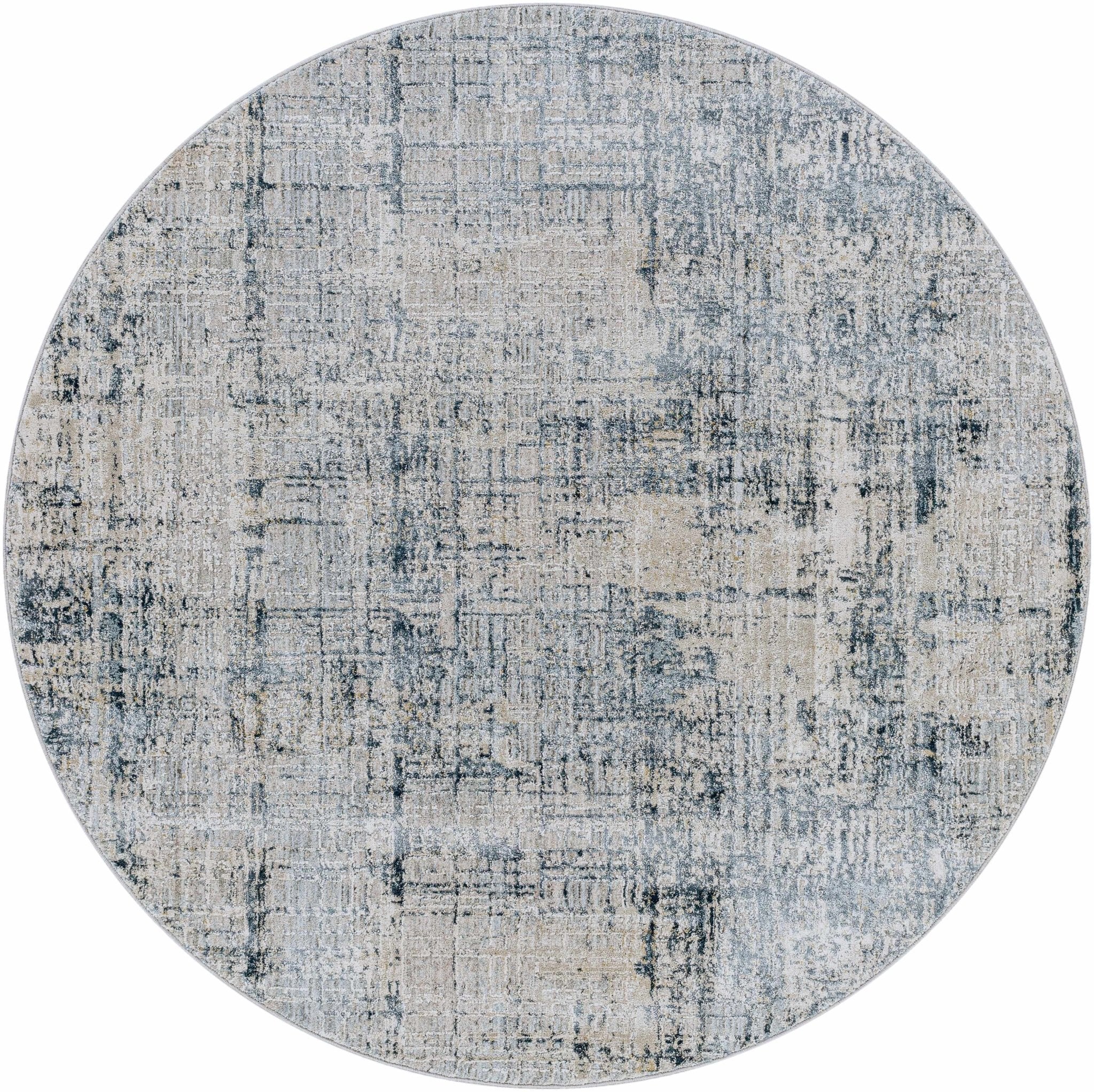Contemporary Abstract Gray Machine Woven Rug - Image 12