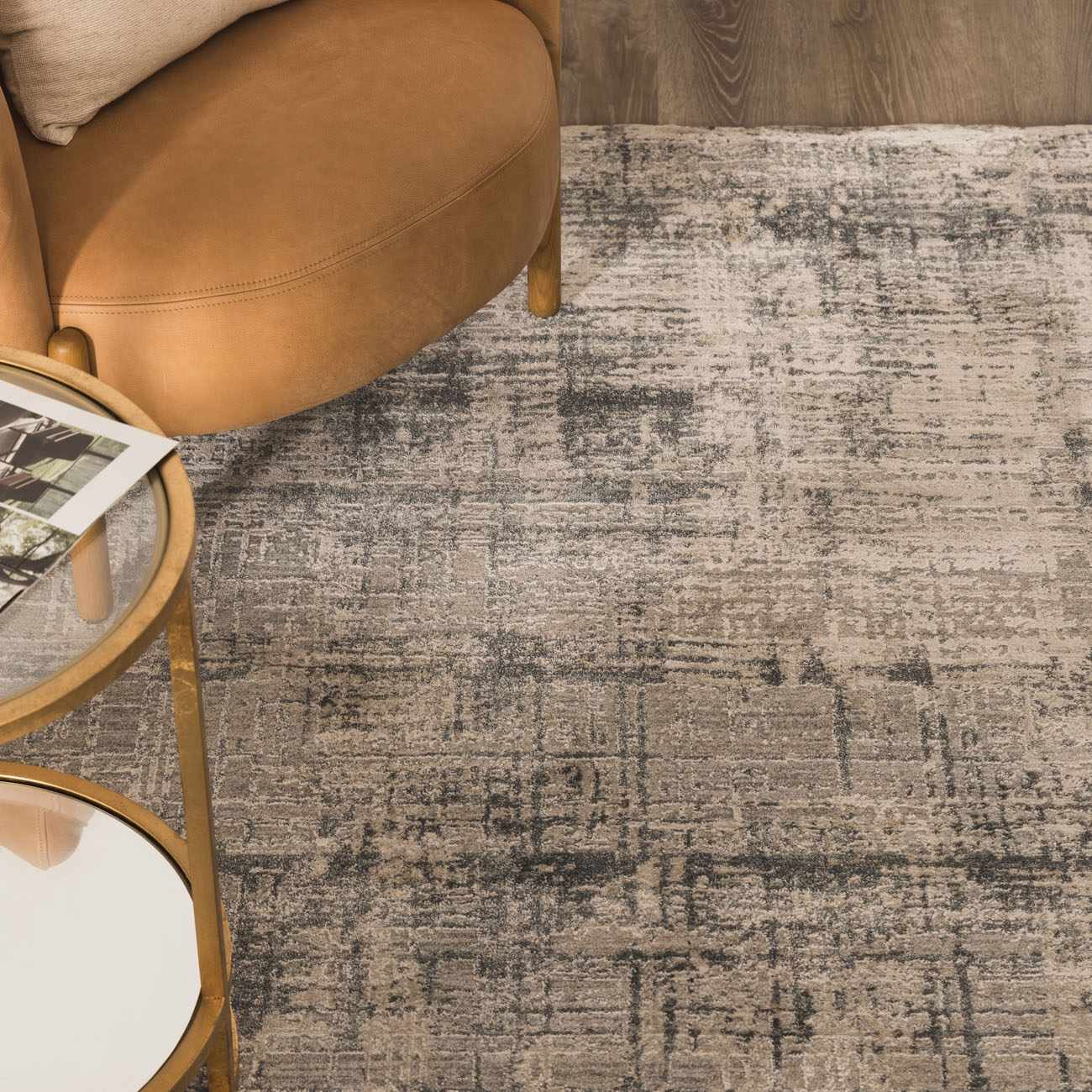 Contemporary Abstract Gray Machine Woven Rug - Image 14