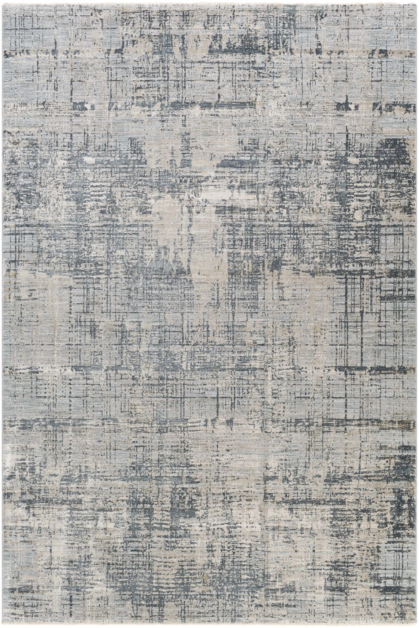 Contemporary Abstract Gray Machine Woven Rug - Image 18
