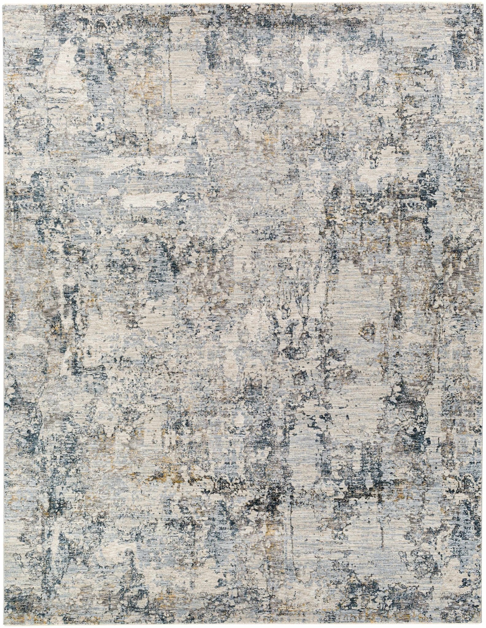 Contemporary Abstract Gray Machine Woven Rug - Image 10