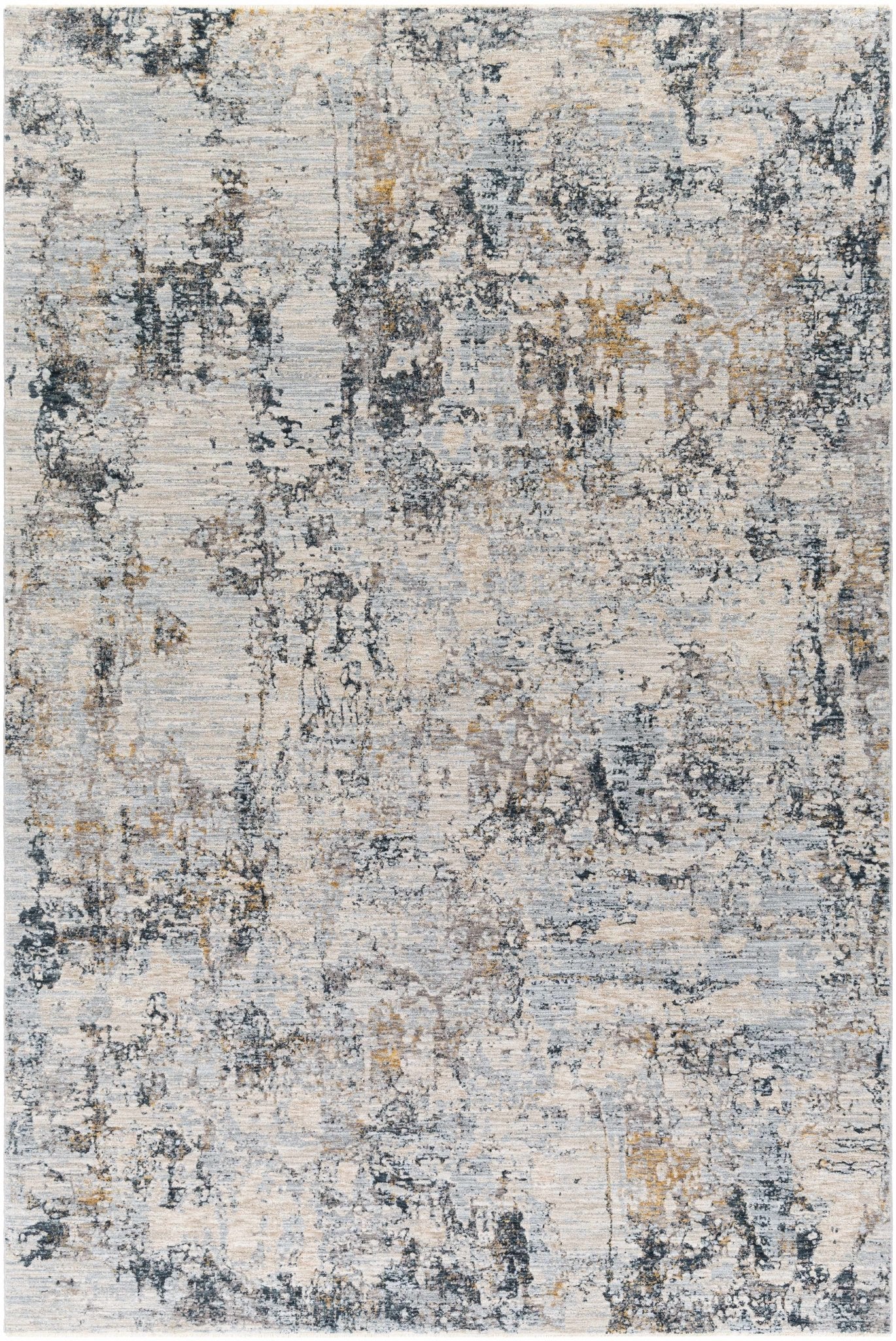 Contemporary Abstract Gray Machine Woven Rug - Image 11