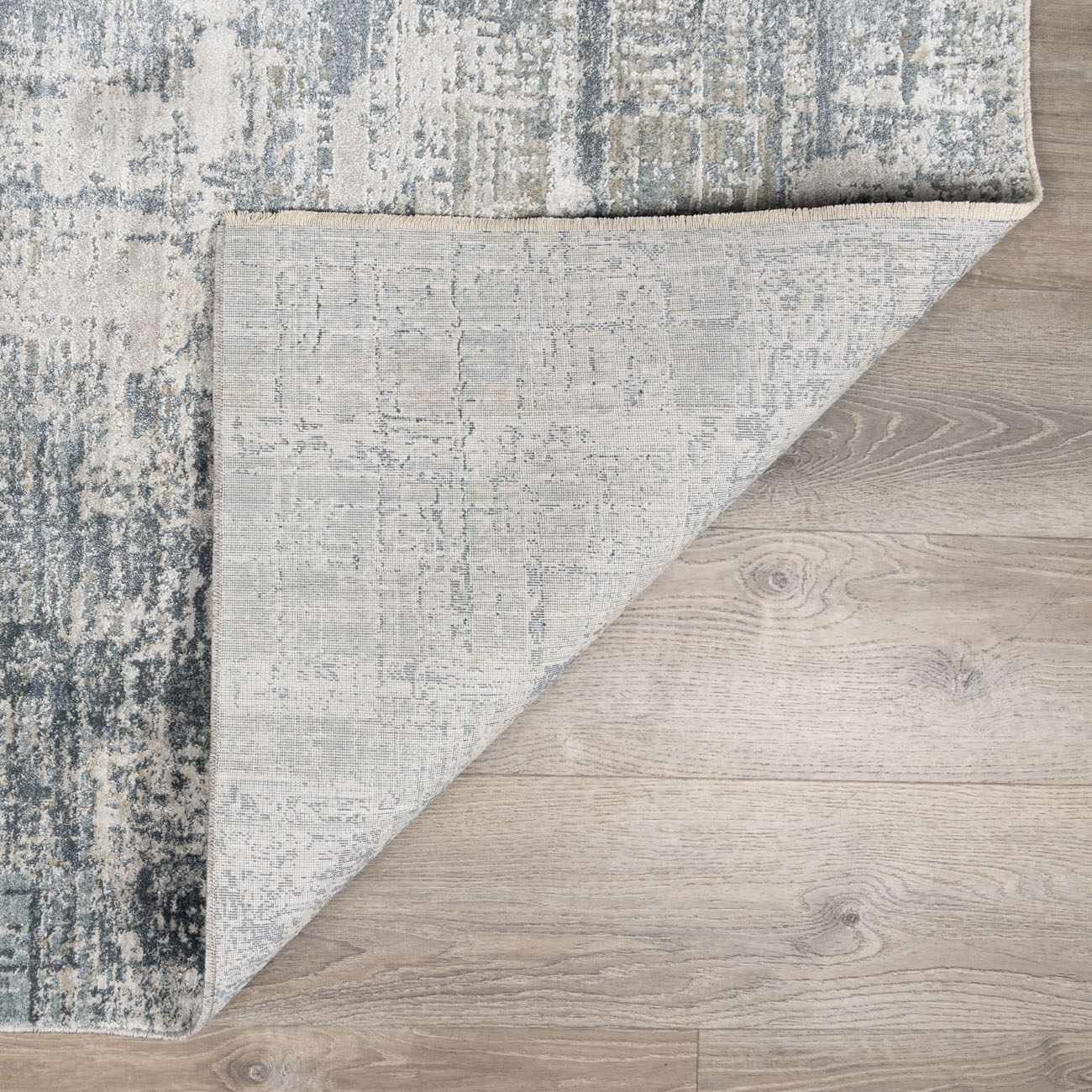 Contemporary Abstract Gray Machine Woven Rug - Image 4