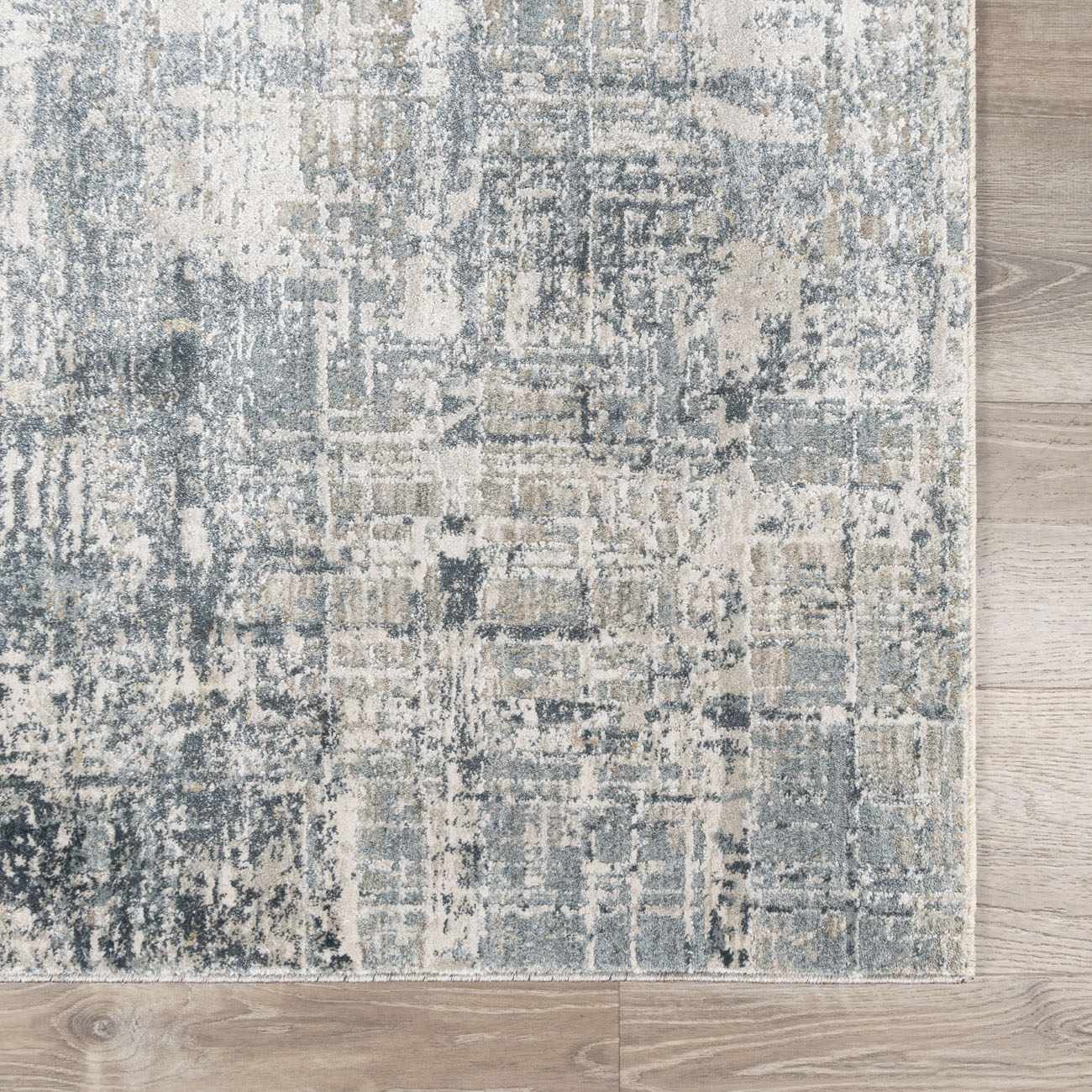Contemporary Abstract Gray Machine Woven Rug - Image 6