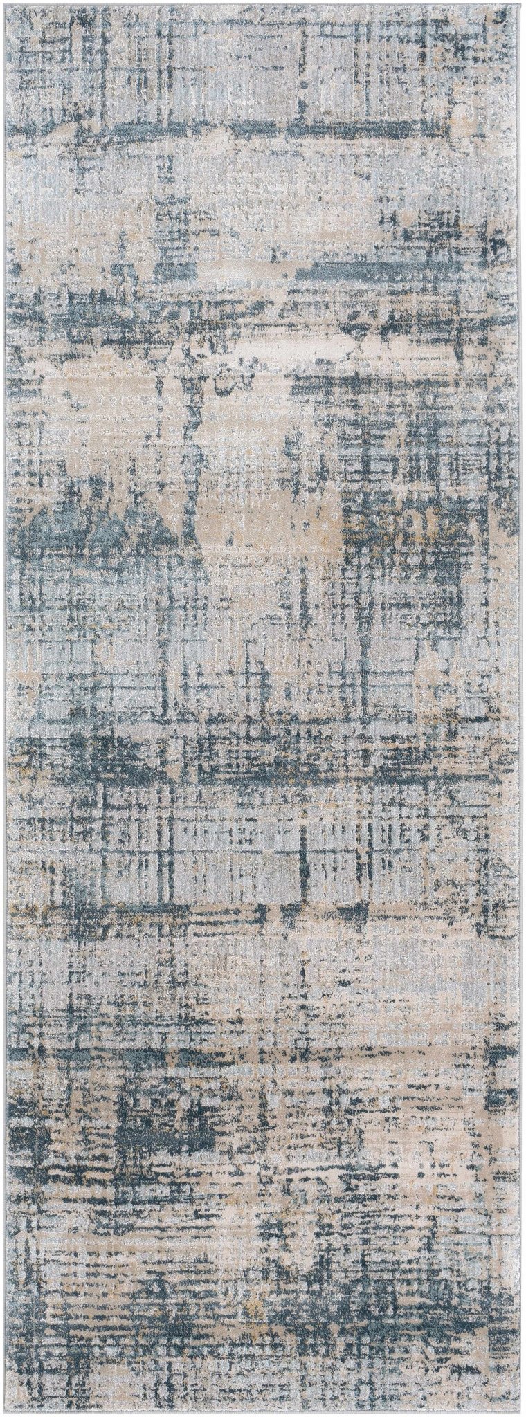 Contemporary Abstract Gray Machine Woven Rug - Image 7